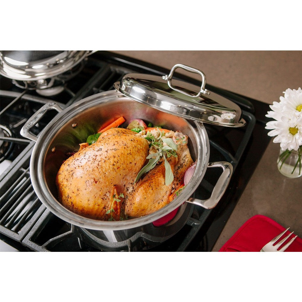 8 Quart Stainless Steel Stock Pot with Lid - Heavy Duty Cooking Pot for Soups, Stews, Pasta & Canning - Perfect for Home Kitchen & Commercial Use