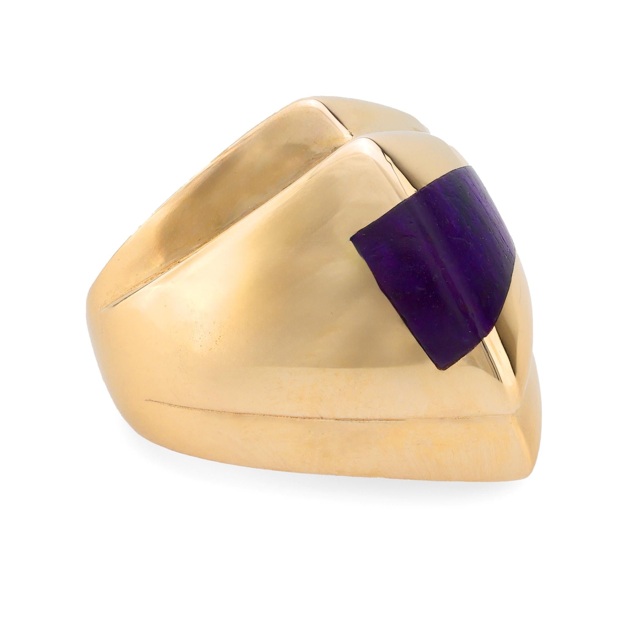 Vintage Sugilite 14K Yellow Gold Cocktail Ring for Women - Elegant Statement Jewelry for Parties, Weddings & Special Occasions