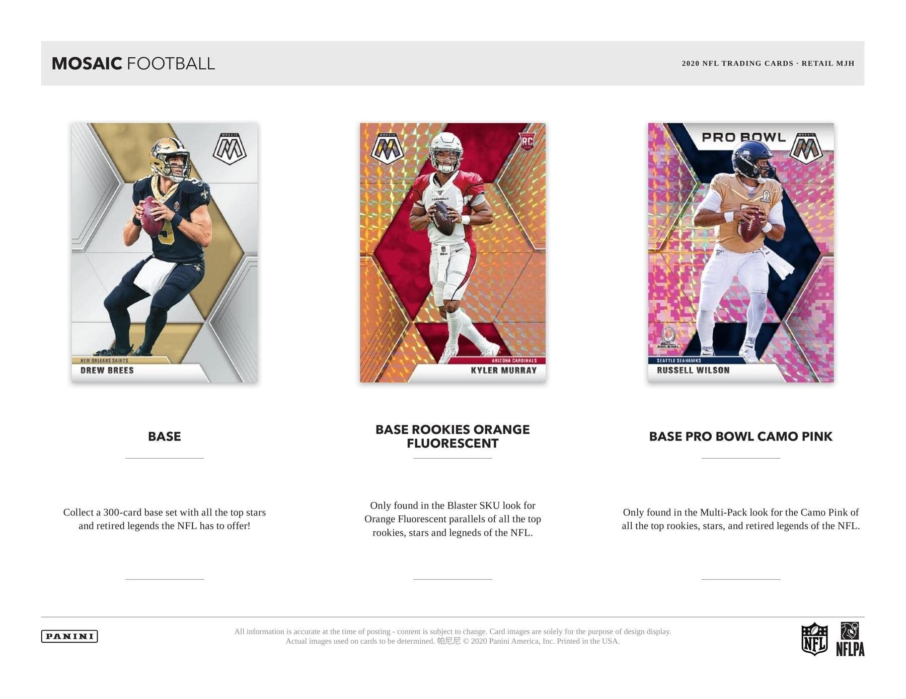 2020 Panini Mosaic NFL Football Trading Cards Mega Exclusive Box - 40 Cards per Box - Perfect for Collectors, Investors & Fantasy Football Fans