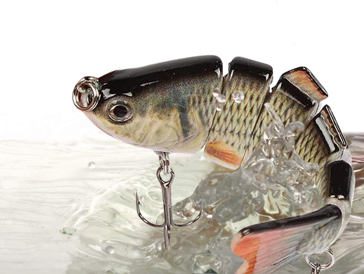 Al Fishing Lure 6 Segment Swimbait Crankbait - 18g 10cm Slow Sinking Hard Bait with 6# Hook - Perfect for Bass, Trout & Freshwater Fishing
