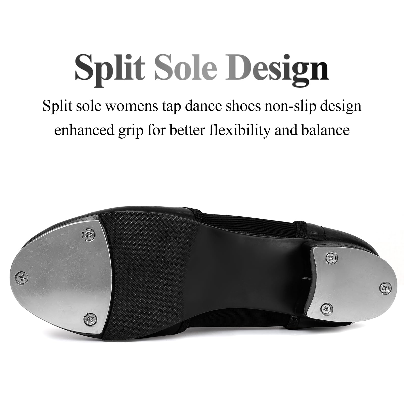 Men's Black Leather Slip-On Jazz Tap Dance Shoes for Adults – Perfect for Jazz, Tap, and Ballroom Dancing