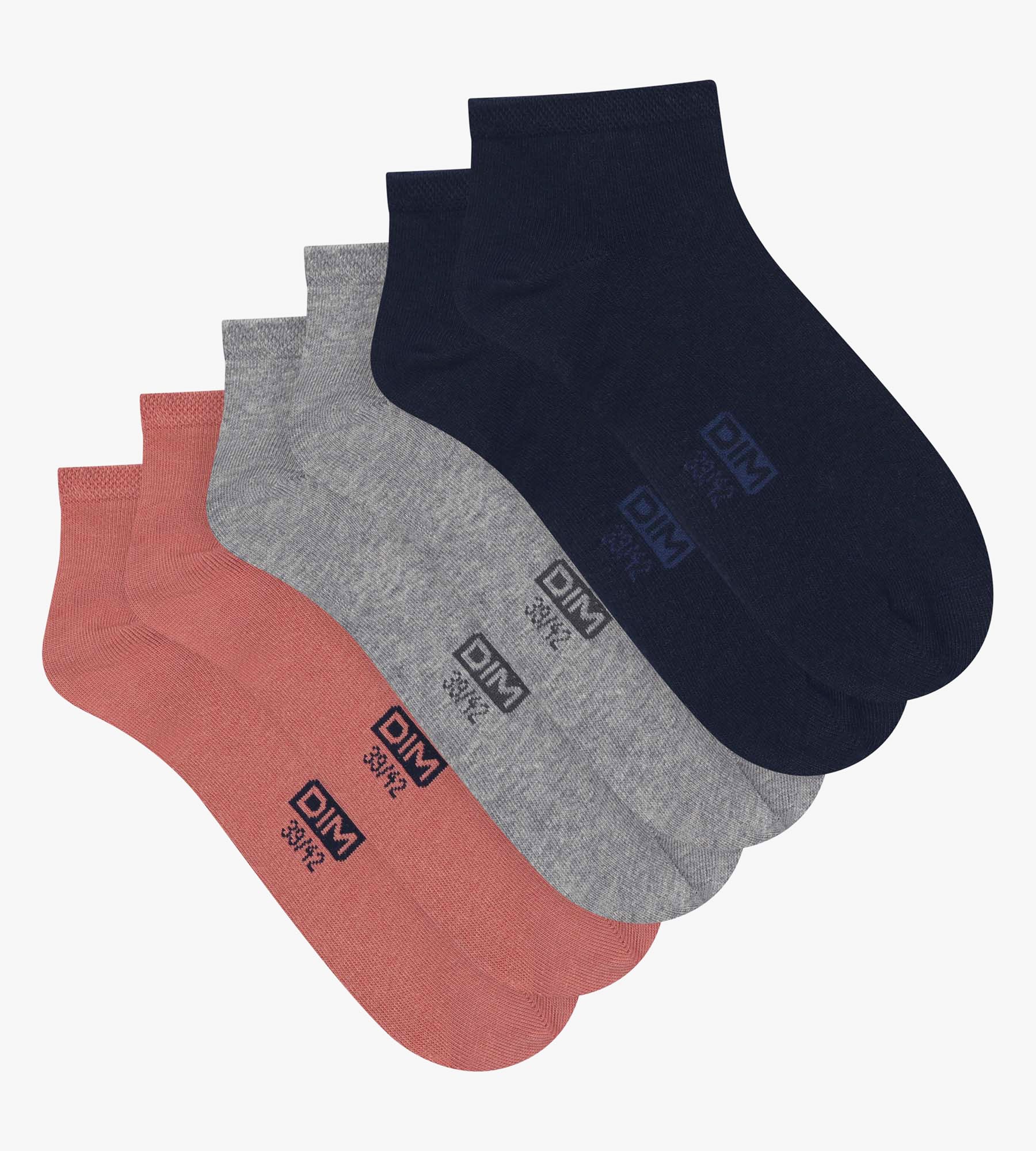 3 Pack Men's Cotton Socks Navy & Rose - Soft Breathable Casual Crew Socks for Everyday Wear, Gym, Work & Outdoor Activities