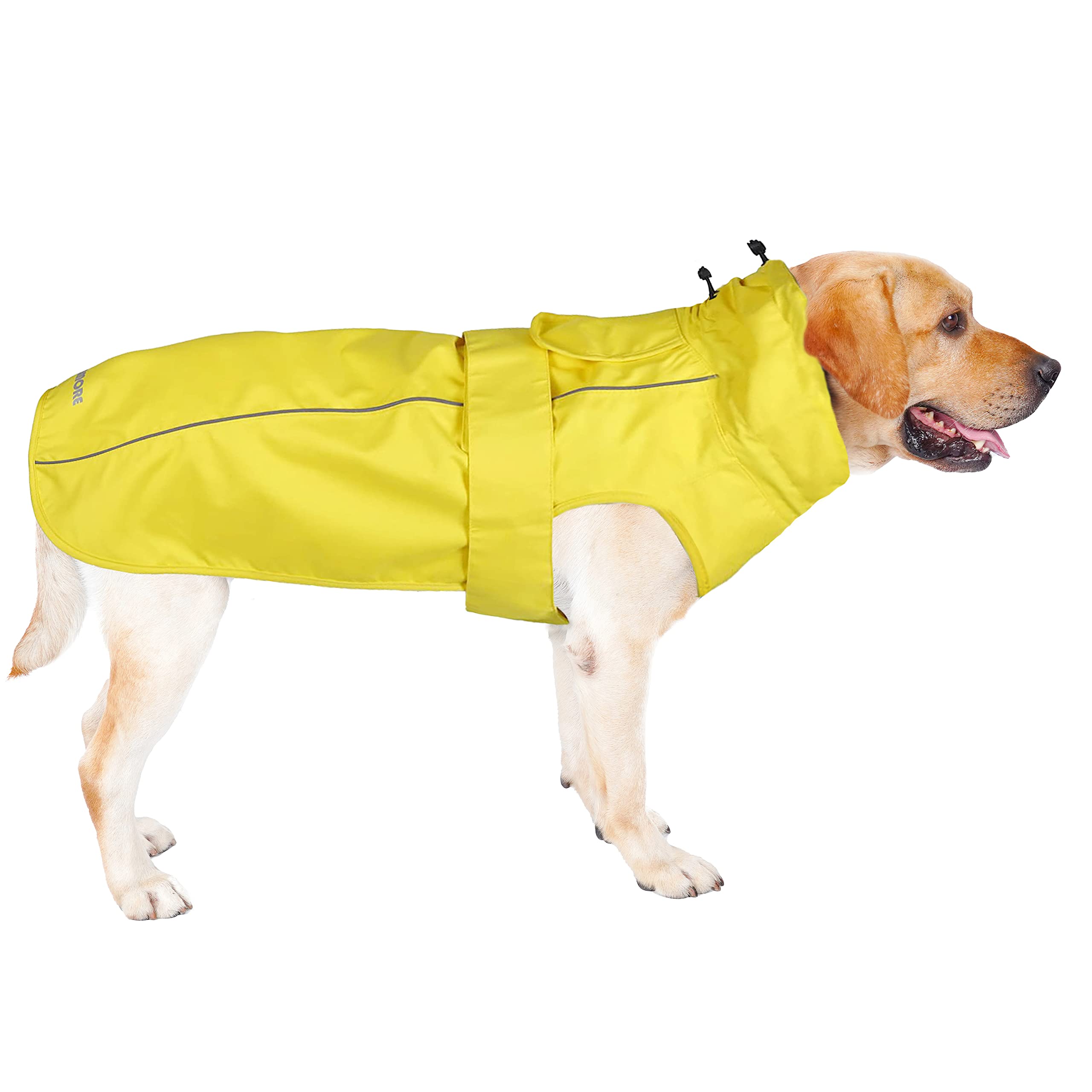 Waterproof Dog Raincoat with Reflective Strip - Adjustable Breathable Rain Jacket with Leash Hole for Small Dogs (Yellow) - Perfect for Walking, Hiking & Outdoor Adventures in Rainy Weather