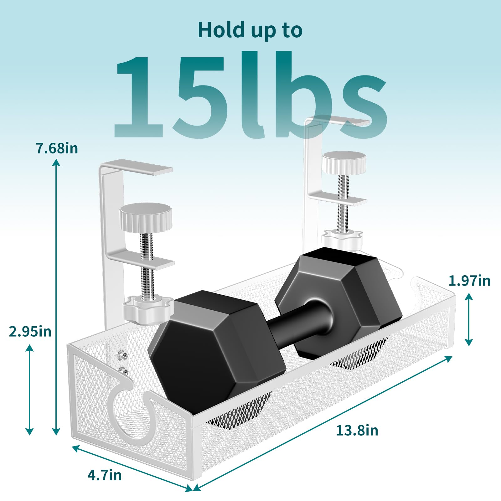 Under Desk Cable Management Tray - White No Drill Wire Organizer with Clamp for PC, Office & Home Workspace - Keep Cords Neat Under Computer Desks & Workstations