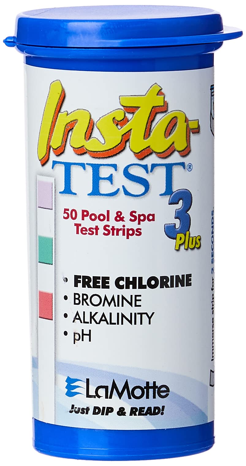 Lamotte Insta Test 3 Swimming Pool Water Test Strips - 50 Count | Fast & Accurate pH, Chlorine & Alkalinity Testing | Perfect for Pool Maintenance & Spa Water Quality Control