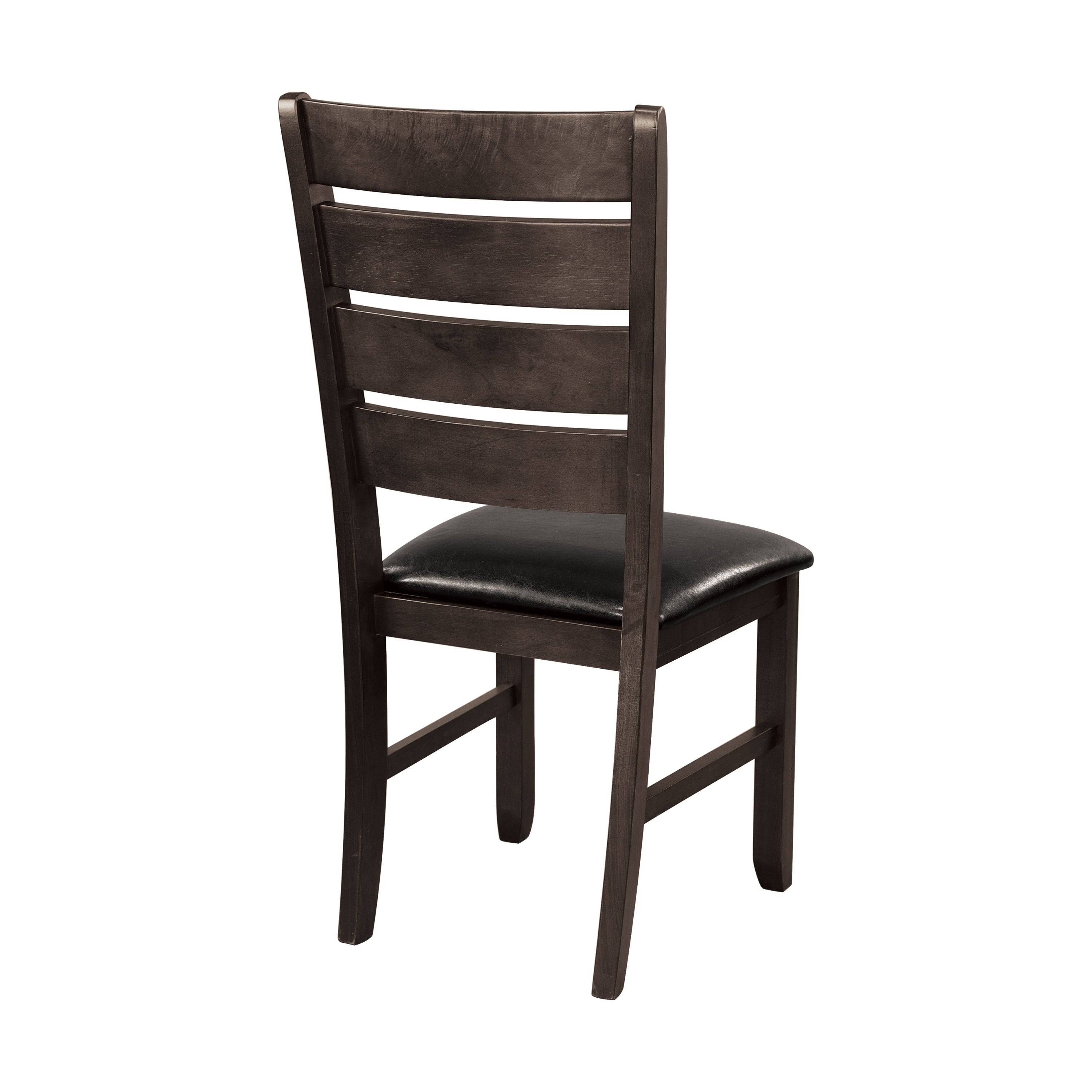 Modern Dark Oak Wooden Side Chairs Set of 2 - Upholstered Dining Room Furniture for Kitchen, Breakfast Nook & Small Space Dining