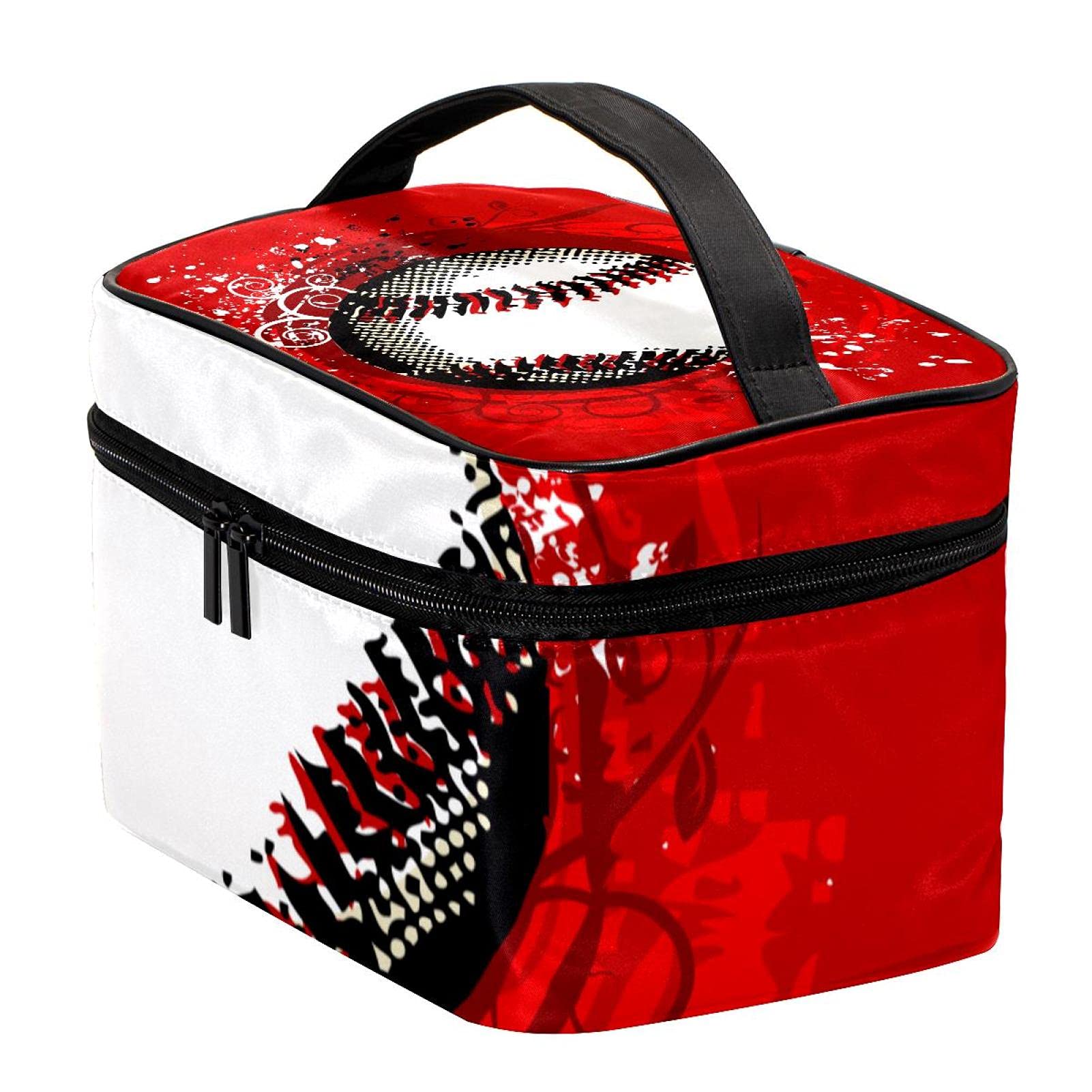 Premium Large Red Baseball Themed Travel Makeup Bag - Waterproof Cosmetic Organizer with Zipper for Women & Girls | Perfect for Gym, Sports Events & Vacation Toiletry Storage