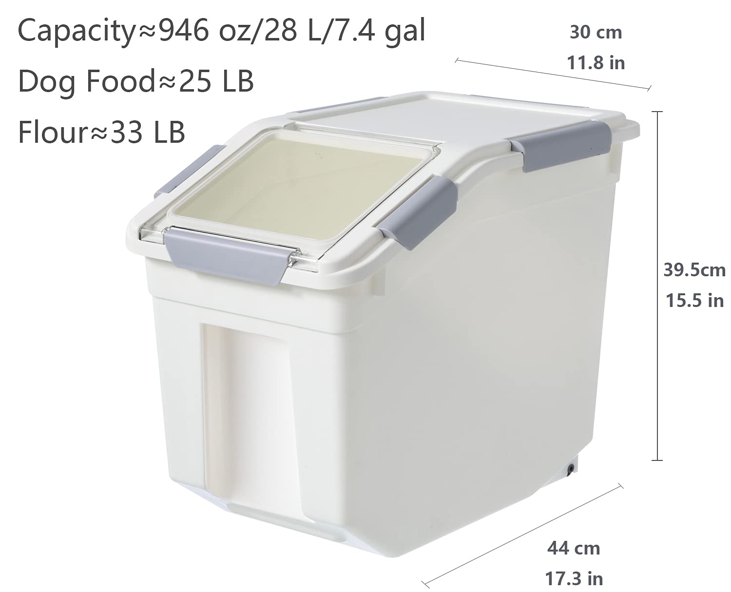 LISM 2 Pack 25LB Airtight Dog Food Storage Container with Scoop - Large Pet Food Bin for Dry Dog & Cat Food, Treats, Rice - Also Perfect for Baking Supplies, Flour, Cereal & Kitchen Pantry Storage - Ideal for Pet Owners & Home Organization