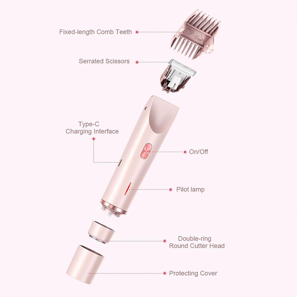 Pink Galaxy Electric Razor for Women - 2 in 1 Rechargeable Wet & Dry Shaver with Double Head, Portable & Waterproof - Perfect for Travel, Gym & Smooth Skin Care (Blue)