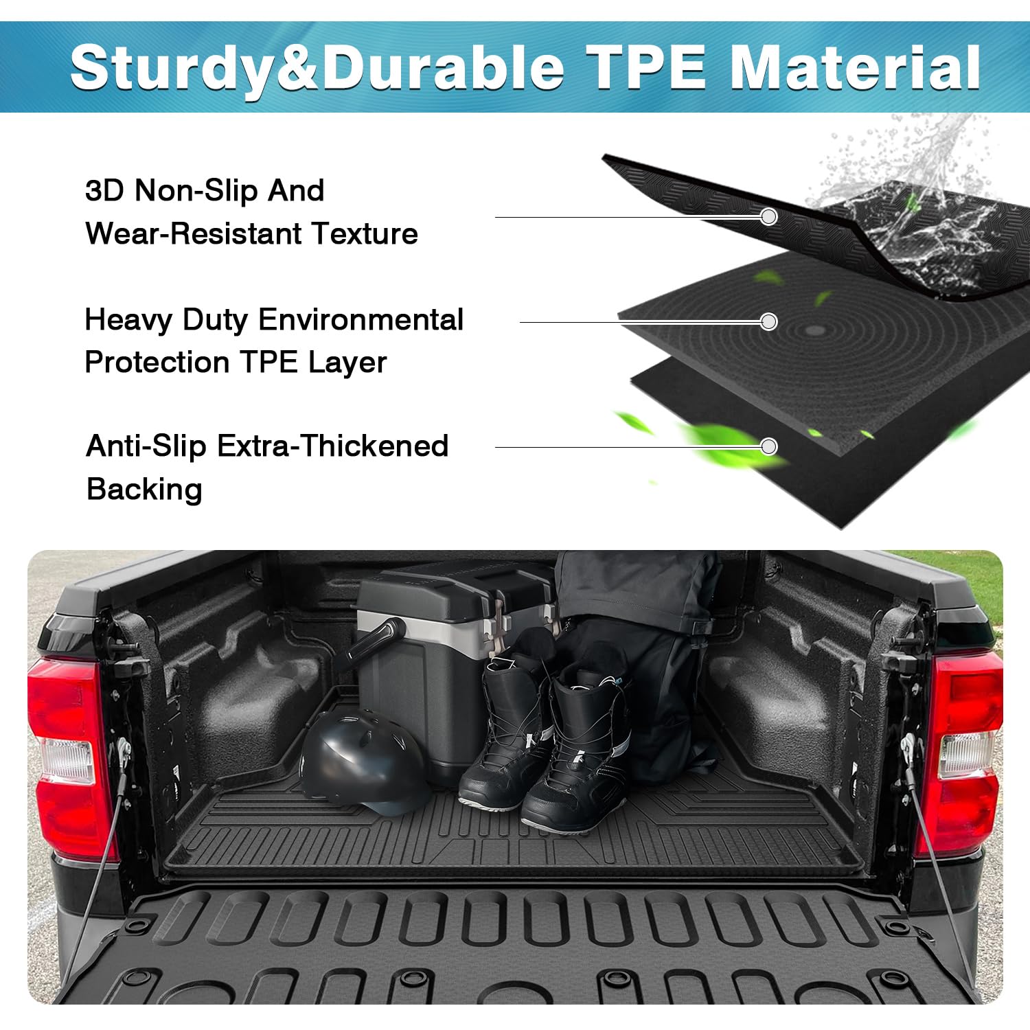 2022-2024 Ford Maverick Truck Bed Mat & Tailgate Mat Set - All Weather Bed Liner Accessories for Pickup Trucks | Perfect for Hauling, Camping & Outdoor Adventures