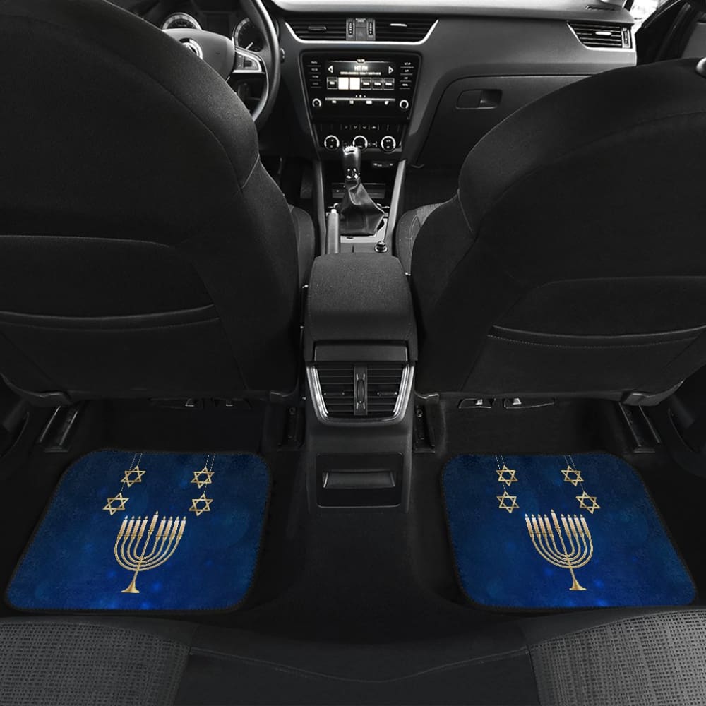 Premium Hanukkah Themed Car Floor Mats - Non-Slip, Durable & Waterproof - Perfect for Holiday Decor & Car Protection