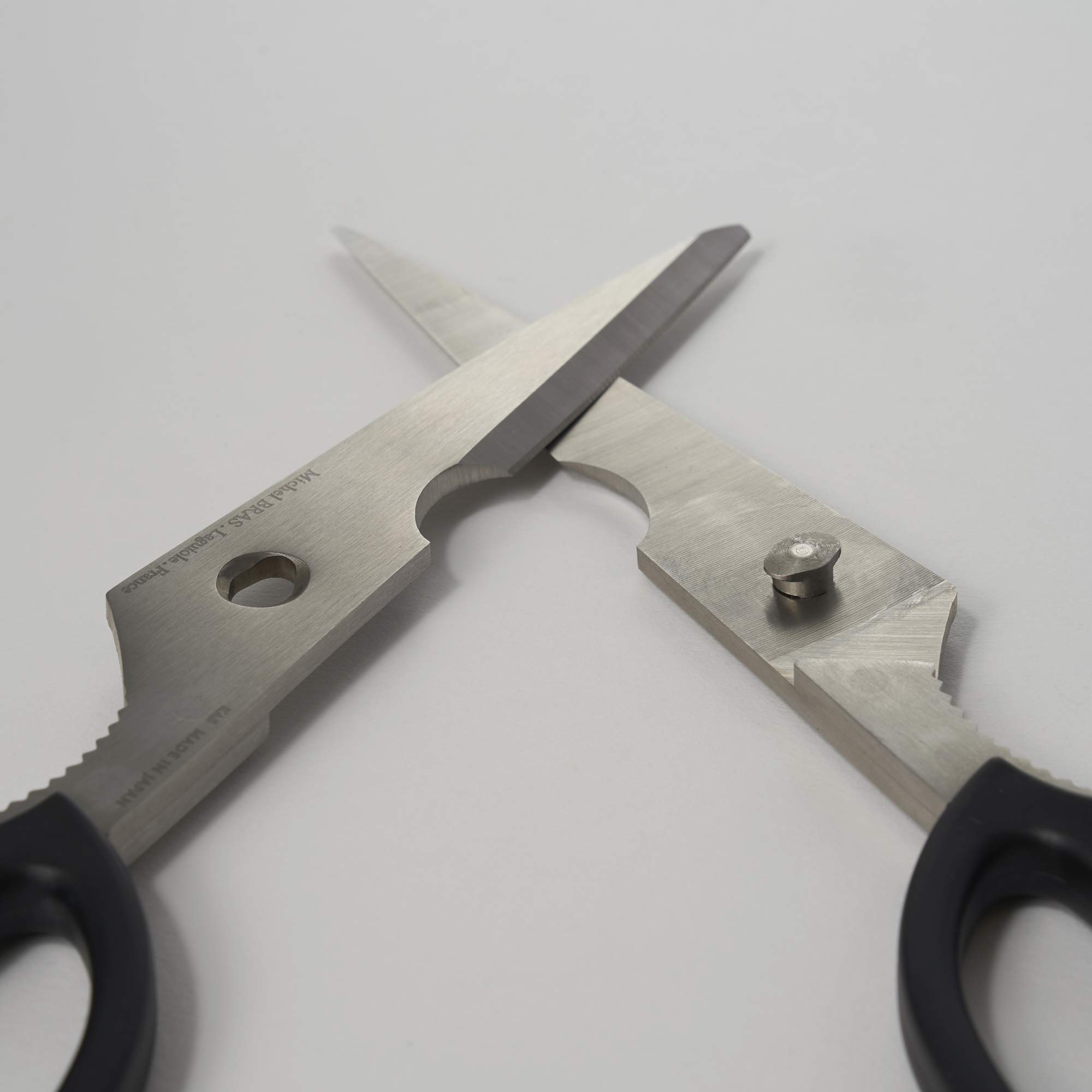Michel BRAS No. 2 Professional Kitchen Shears - Heavy Duty Stainless Steel Cooking Scissors with Micro Serrated Detachable Blades - Easy to Clean - Perfect for Cutting Herbs, Poultry, Fish & Vegetables - Ideal for Home Chefs & Professional Kitchens
