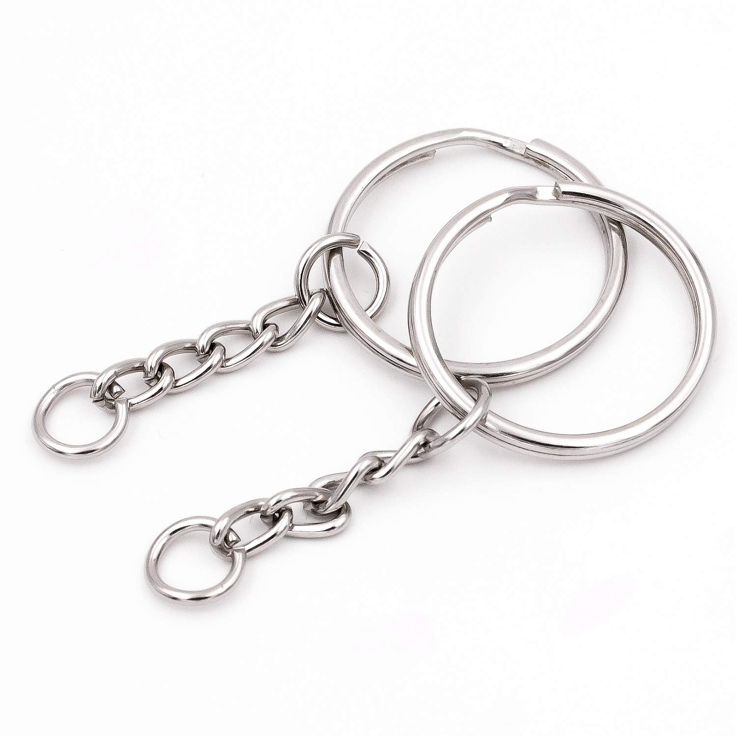 KINJOEK 400 PCS 1 Inch 25mm Key Chain Rings - Nickel Plated Metal Split Keychain Rings with Open Jump Ring - DIY Key Ring Connector Accessories for Keys, Jewelry Making, Craft Projects & Gift Packaging