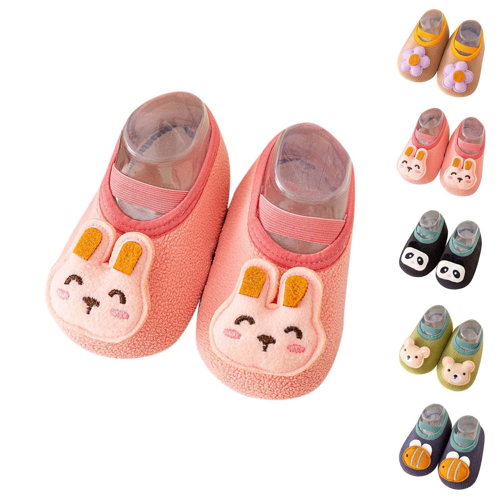 Lykmera Non-Slip Baby Socks Shoes for Boys & Girls - Warm Comfortable Toddler Indoor Sports Shoes with Cute Panda Flower Rabbit Design (Size 8 Toddler) - Perfect for Playtime, Daycare & First Walking Steps