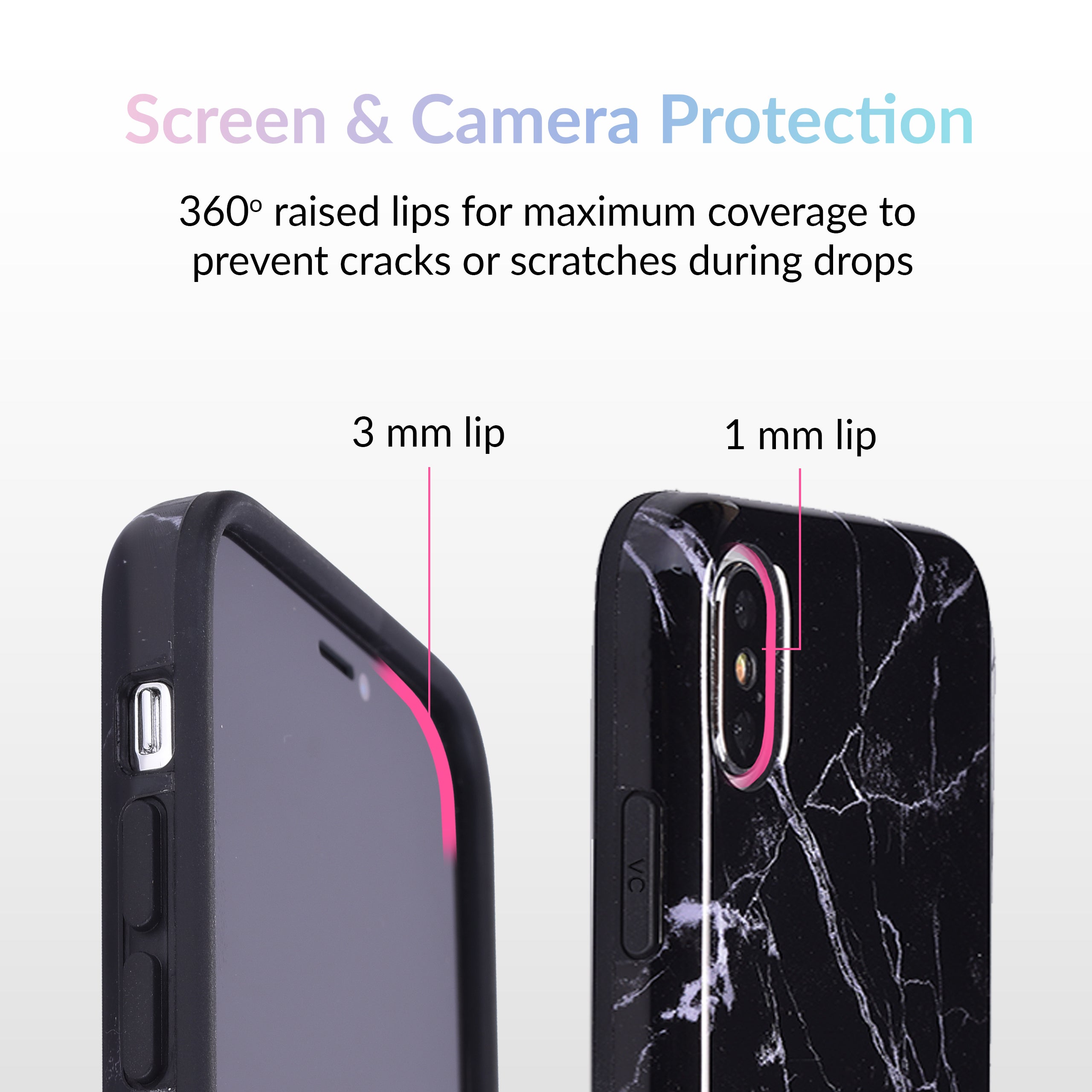 Premium Black Marble iPhone Case - Slim Protective Cover with Anti-Slip Grip | Perfect for Work, Travel & Everyday Use
