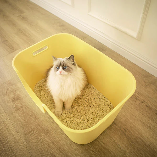 Premium Mango Wood Cat Litter Box Tray - Open Design for Small & Medium Cats | Comfortable & Easy Access | Perfect for Home, Apartment, or Travel Use