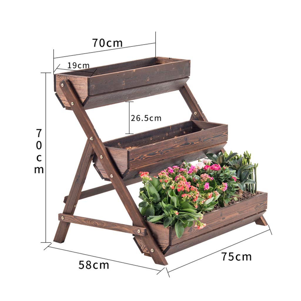 3-Tier Wooden Flower Stand Storage Shelf - Plant Pot Holder & Bonsai Display Rack for Succulents | Perfect Gardening Gift for Outdoor & Indoor Gardens, Balcony Decor, Patio Plant Organizer