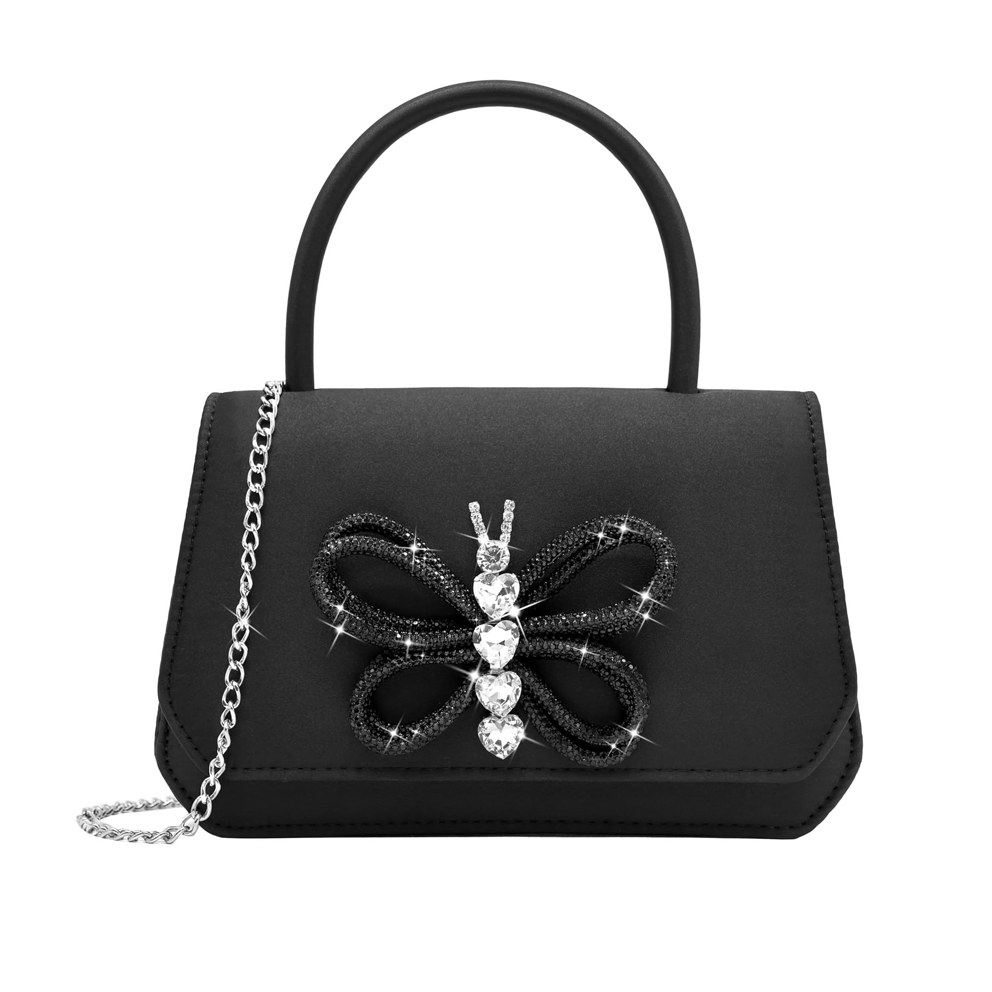 Elegant Milisente Crystal Clutch Bags for Women - Wedding, Party & Evening Handbags with Detachable Shoulder Chain | Perfect for Bridal Accessories, Prom Nights & Formal Events