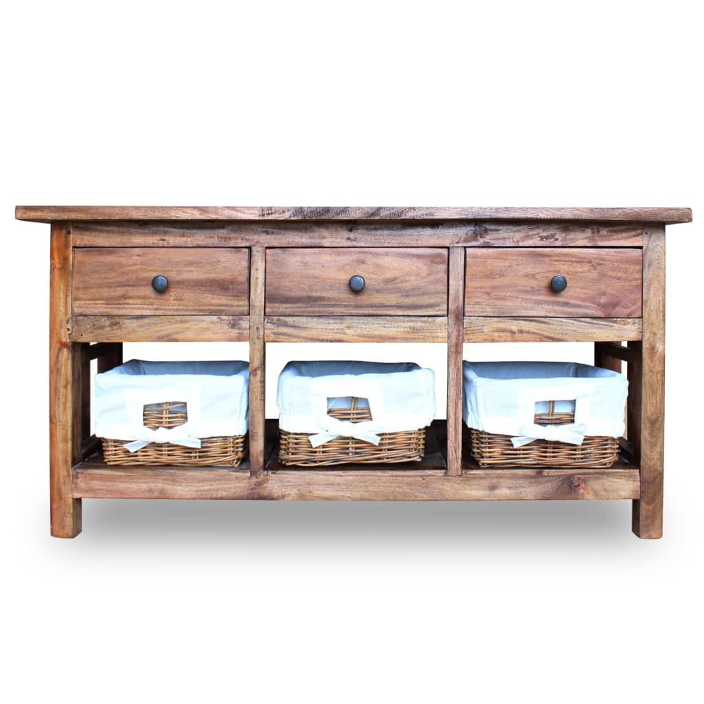 Solid Reclaimed Wood Sideboard Buffet Cabinet - 39.4