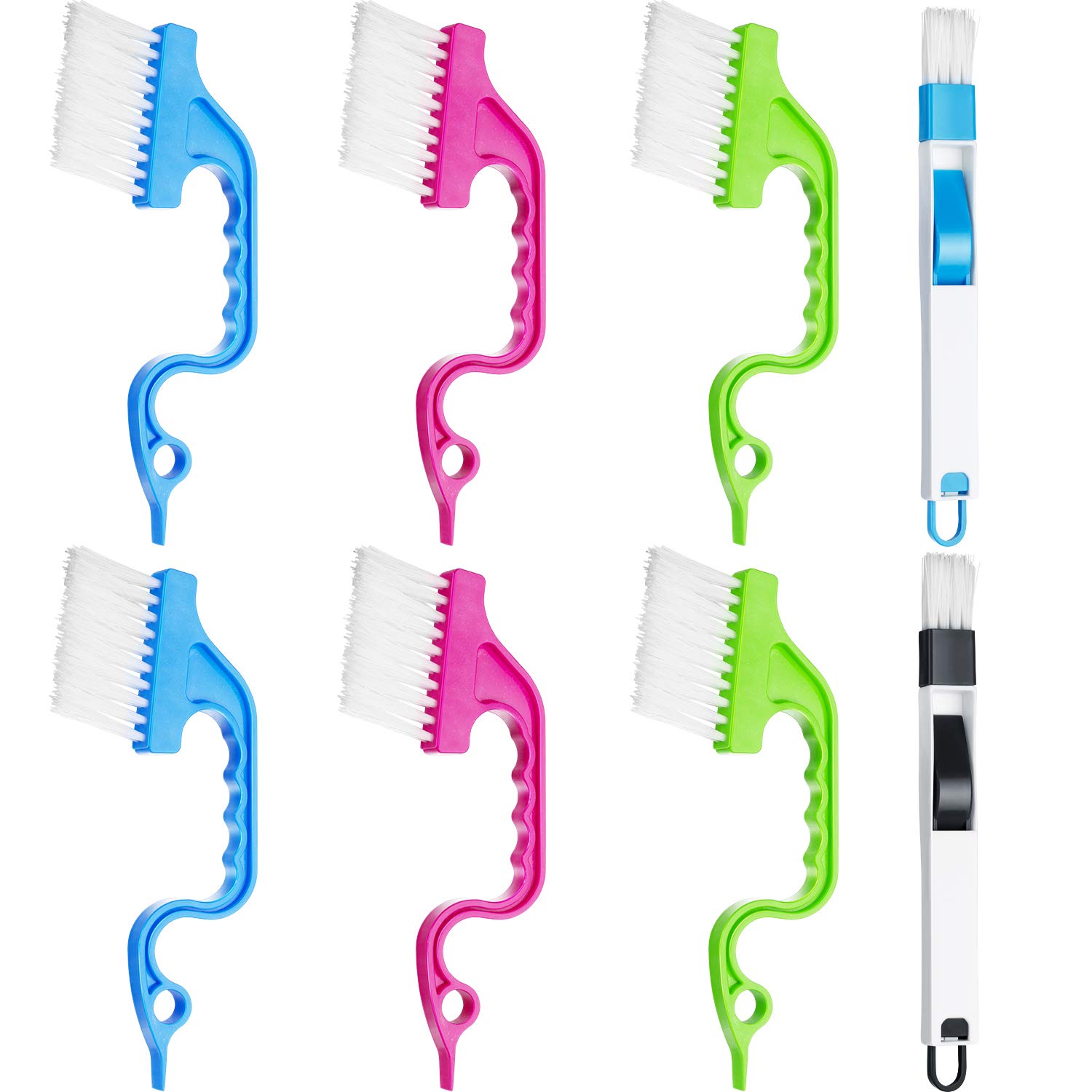 Window Track Cleaning Brushes Kit - 8pcs for AC, Kitchen & Home