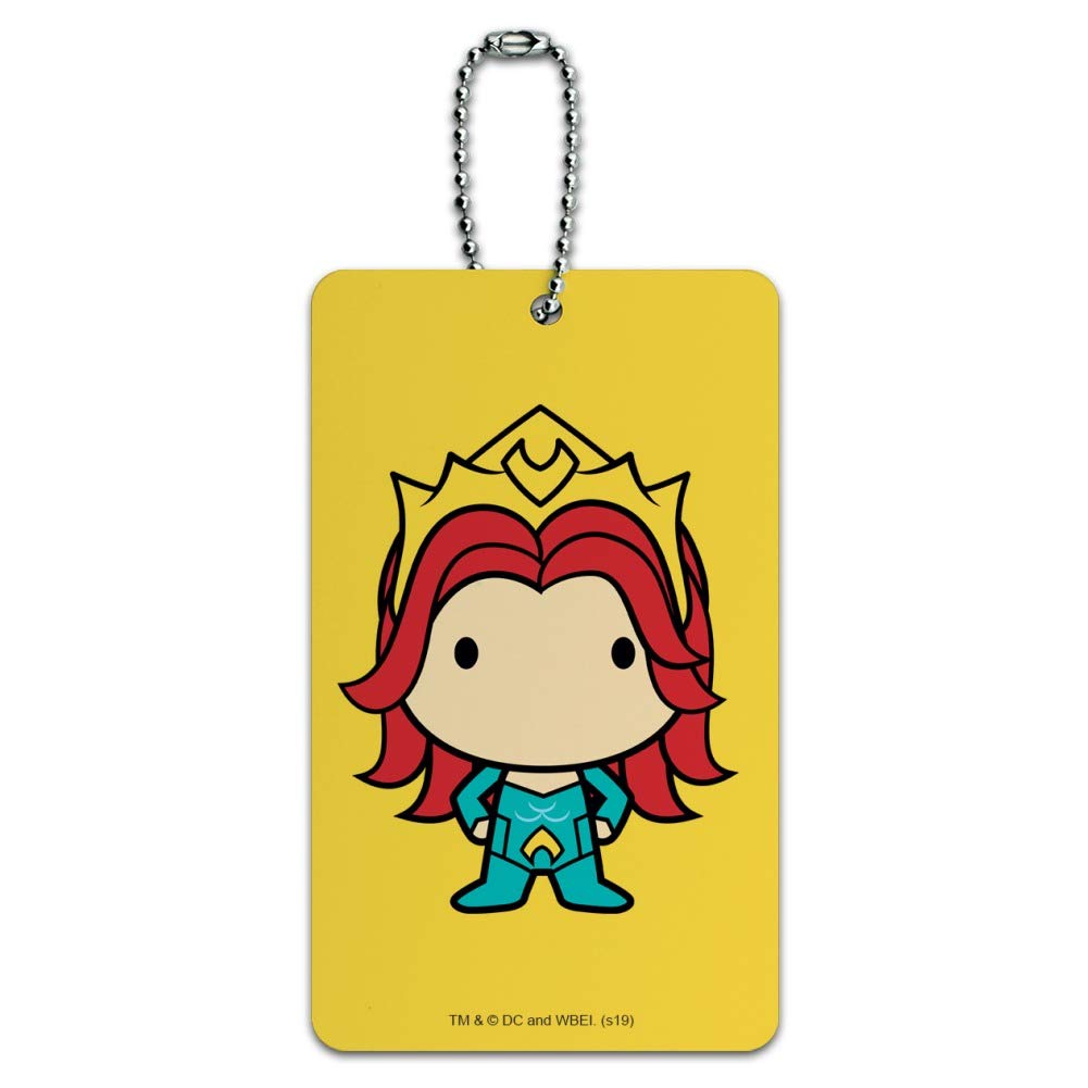Aquaman Movie Mera Chibi Character Luggage Tag - Cute Anime Suitcase ID Tag for Travel Bags, Carry-Ons & Backpacks - Perfect for Cosplay, Conventions & Vacation Identification