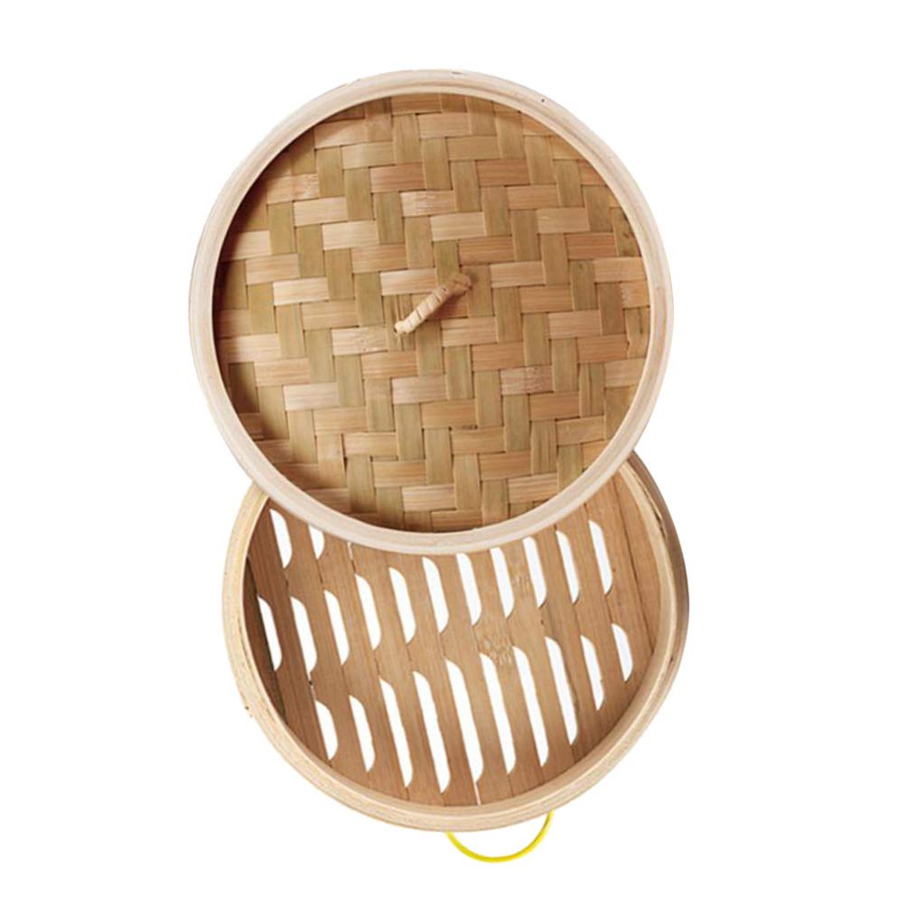 DOITOOL 2-Piece Bamboo Steamer Basket Set for Buns, Dumplings & Vegetables - Perfect for Dim Sum, Asian Cooking & Healthy Meal Prep