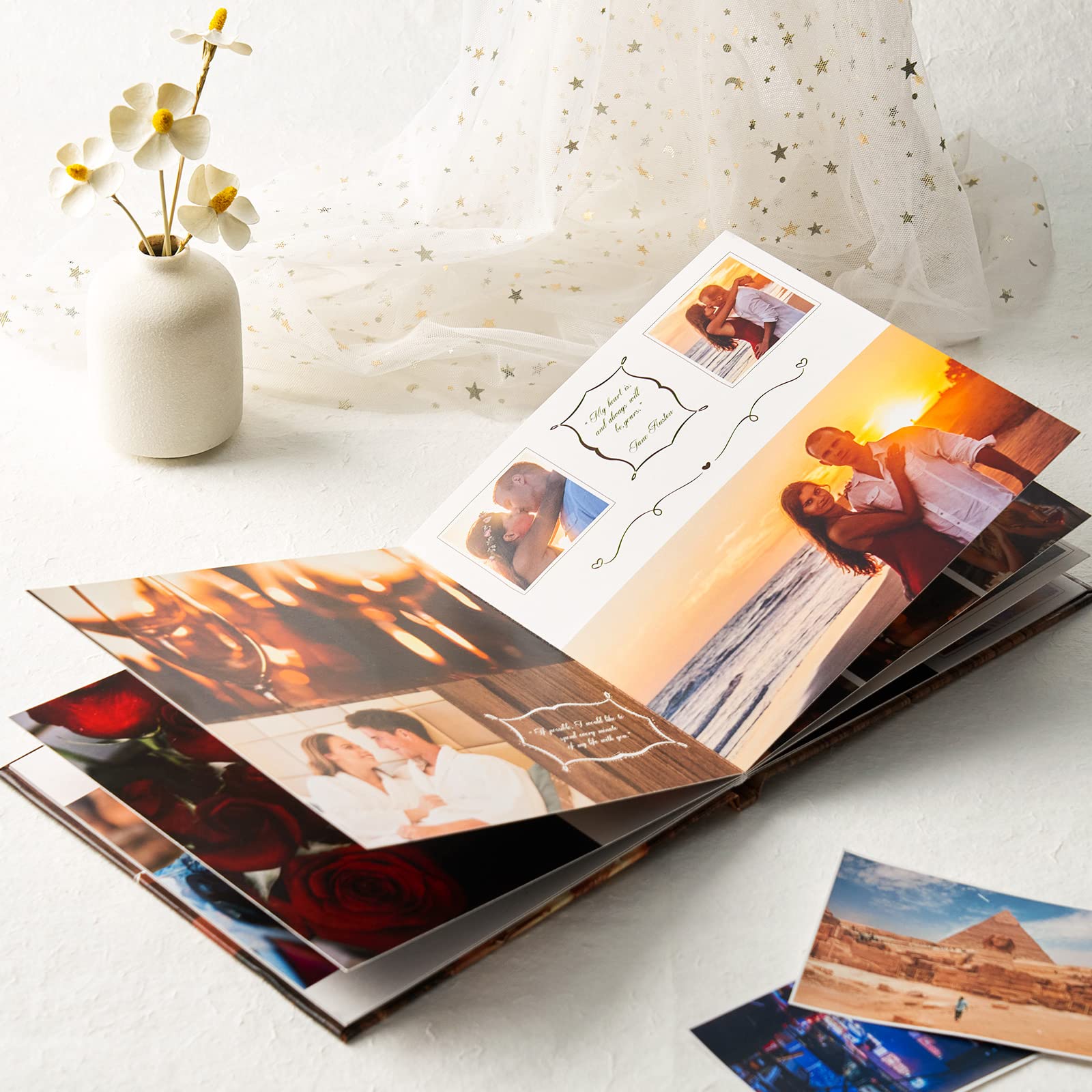 Custom 8x8 Inch Personalized 3D Printed Photo Album Book - Design Your Own Scrapbook for Wedding, Baby & Travel Memories - Perfect Gift for Anniversaries & Special Occasions