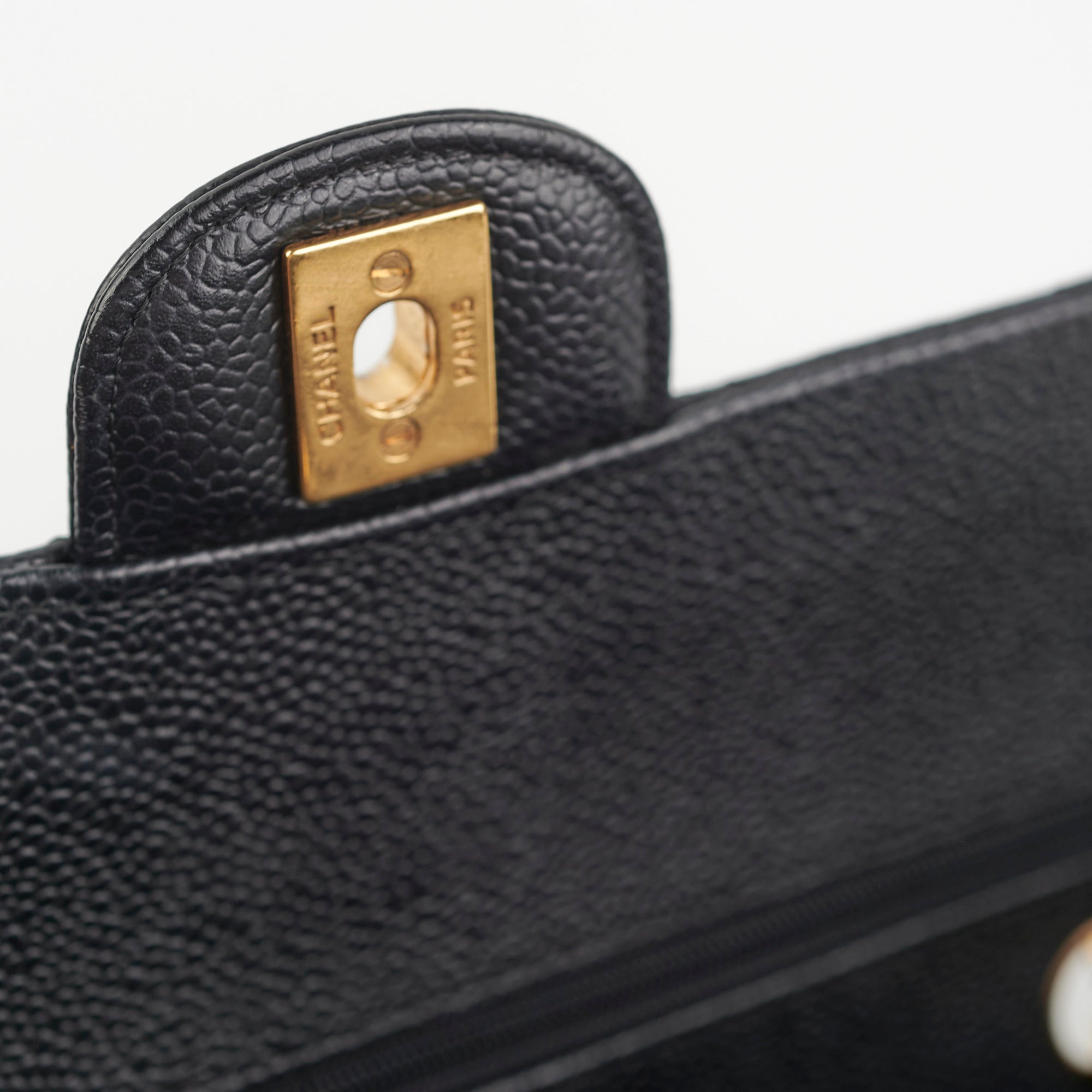 Chanel Classic Double Flap Bag Medium/Large Size in Black Caviar Leather - Perfect for Work, Evening Events & Luxury Fashion Accessories