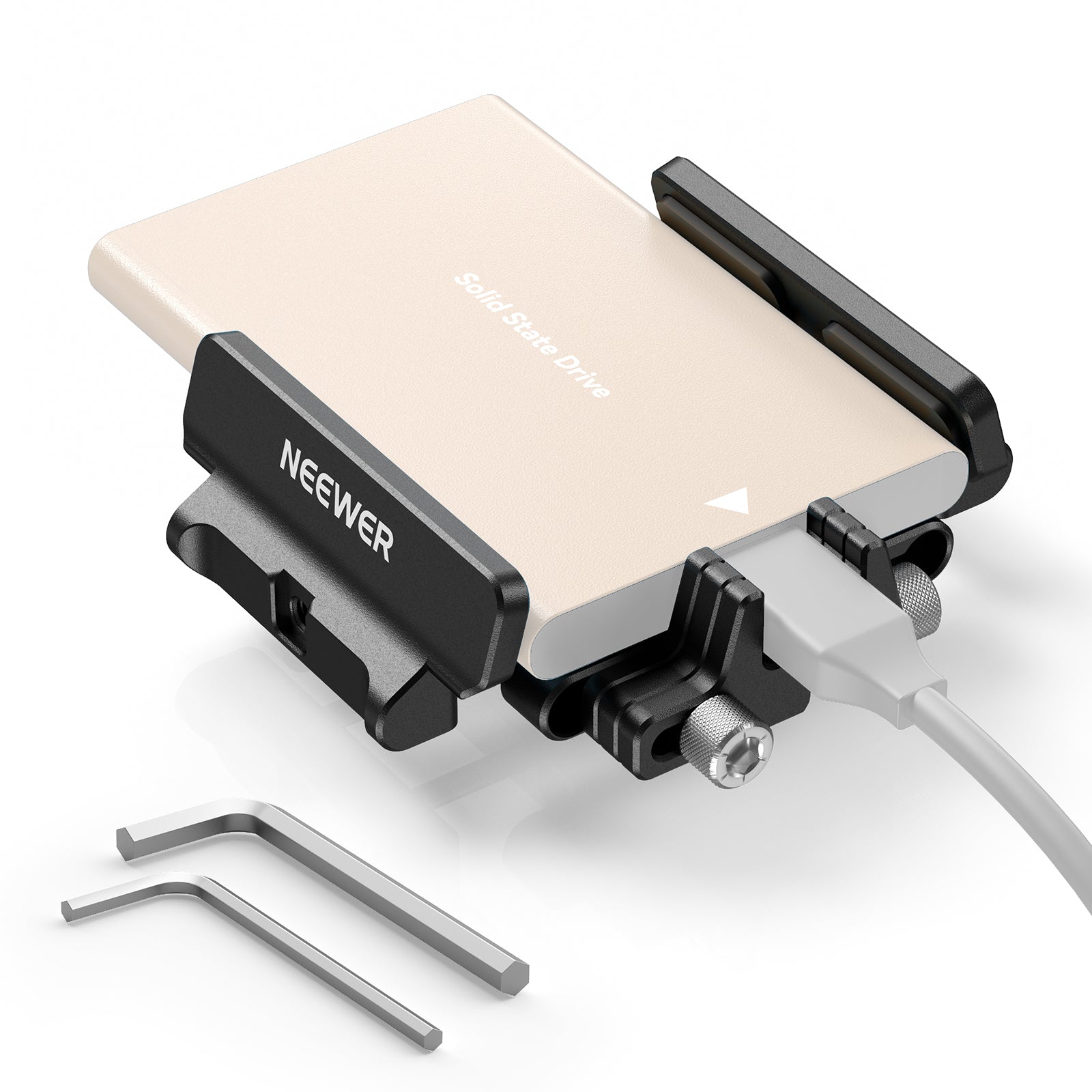 NEEWER UA035 SSD Mount Bracket Holder - Universal Hard Drive Mounting Clip for Camera Rig, Video Cage & DSLR Accessories - Perfect for Filmmaking, Vlogging & Studio Setups