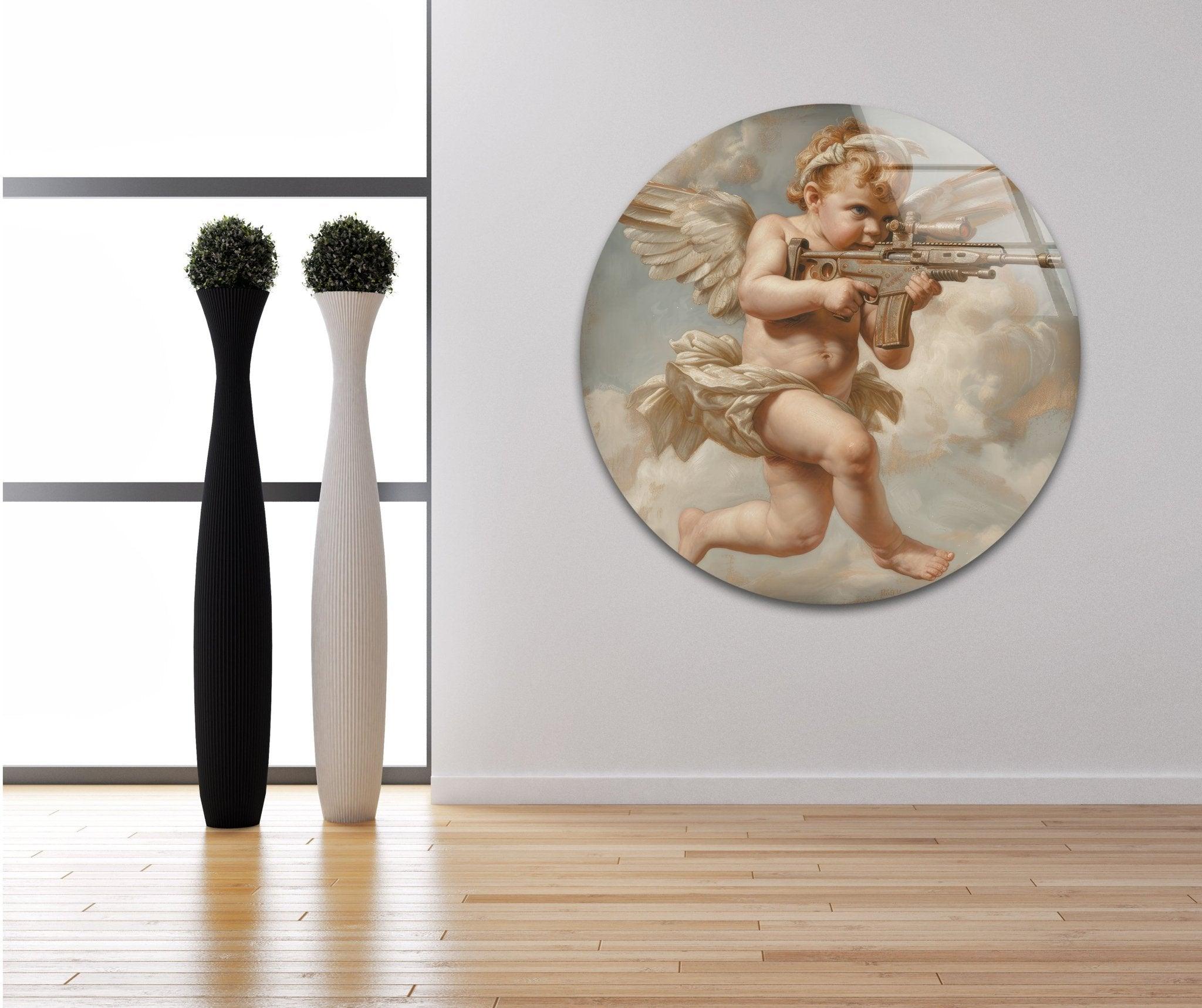 Baby Angel Glass Wall Art - Handcrafted Nursery Decor for Baby Rooms, Christening Gifts & Home Wall Decor | Perfect for Nurseries, Bedrooms & Spiritual Spaces