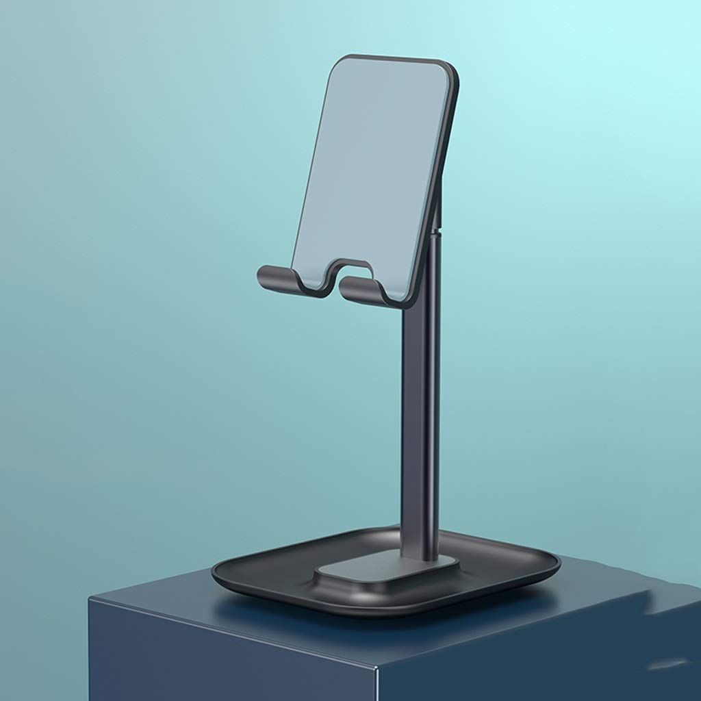 Premium TWDYC Phone Stand Holder - Adjustable & Portable Desk Stand for Smartphones & Tablets - Universal Mobile Phone Holder (Black) - Perfect for Home, Office & Travel Use