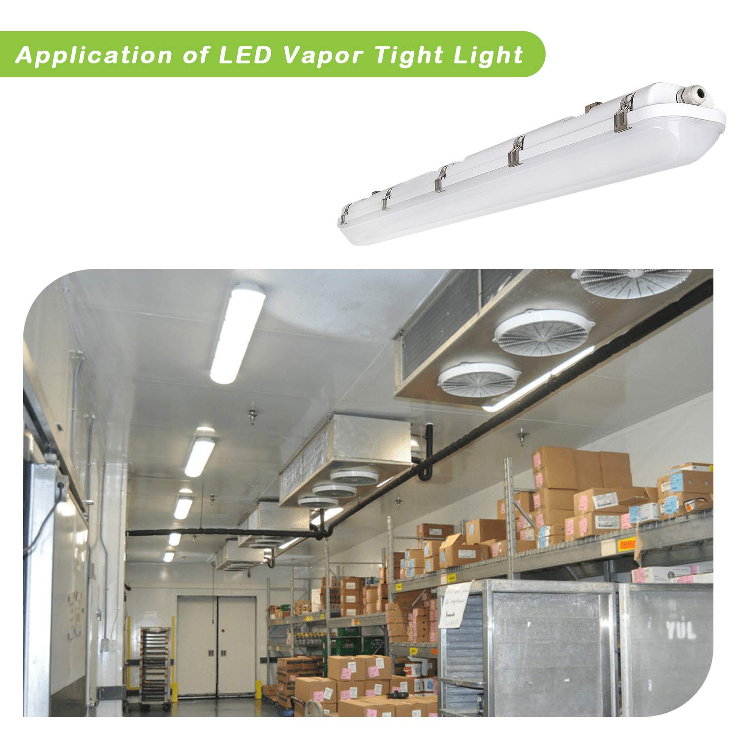 Hykolity 4FT LED Vapor Tight Light Fixture - 40W/50W/60W Selectable, 4000K/5000K/6000K CCT, 130lm/W, Waterproof IP65 - Ideal for Parking Garages, Carports, Car Washes & Industrial Areas (4-Pack)