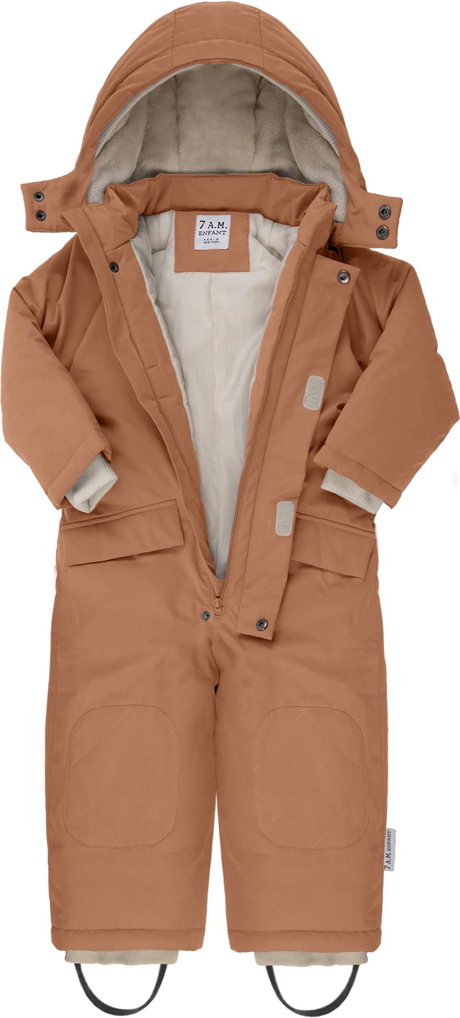 7AM Enfant Baby Jumpsuit Coat - 2-Way Zipper Teddy Jumpsuit for Infants & Toddlers | Waterproof, Soft Cotton Winter Wear | Warm Outerwear for Newborns | Perfect for Stroller Walks, Outdoor Play & Cold Weather Adventures