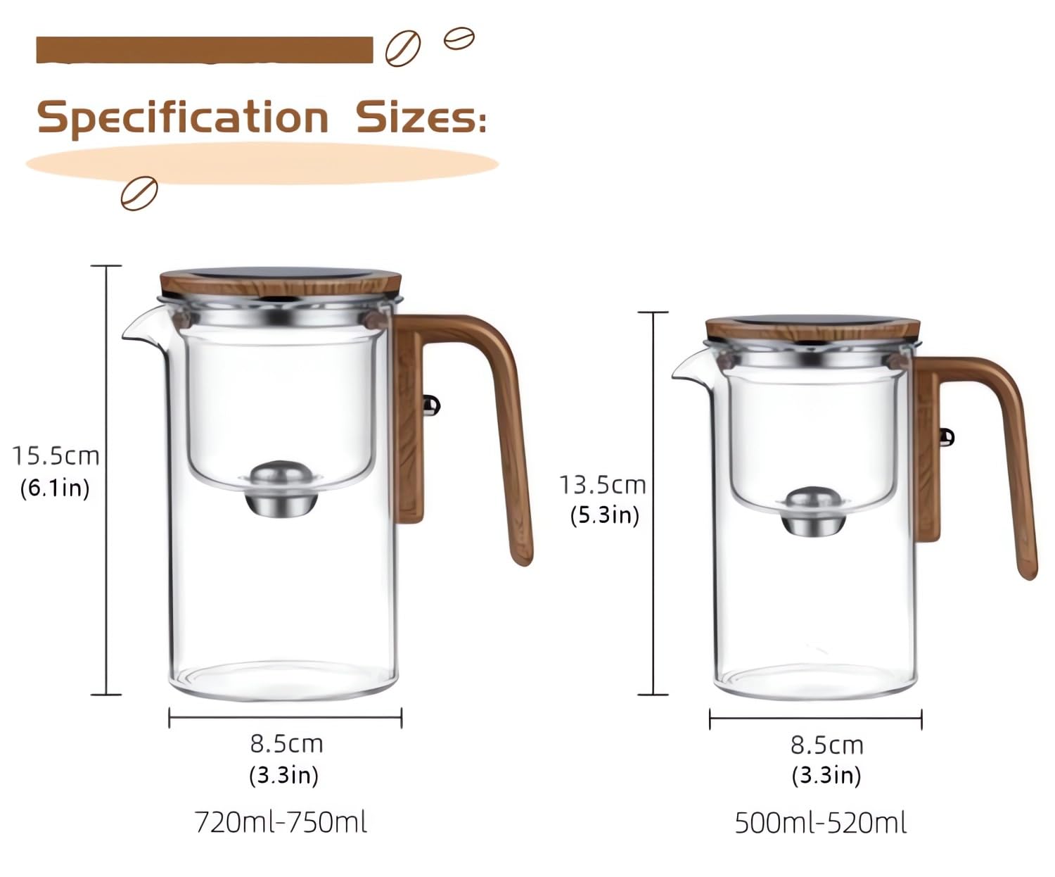 Enchanti Magic Tea Pot 2-in-1 with Strainer - 17/25oz (720ml) Clear Classic Witchcraft Teapot for Tea Lovers - Perfect for Home Brewing, Tea Parties & Witchy Aesthetic Decor
