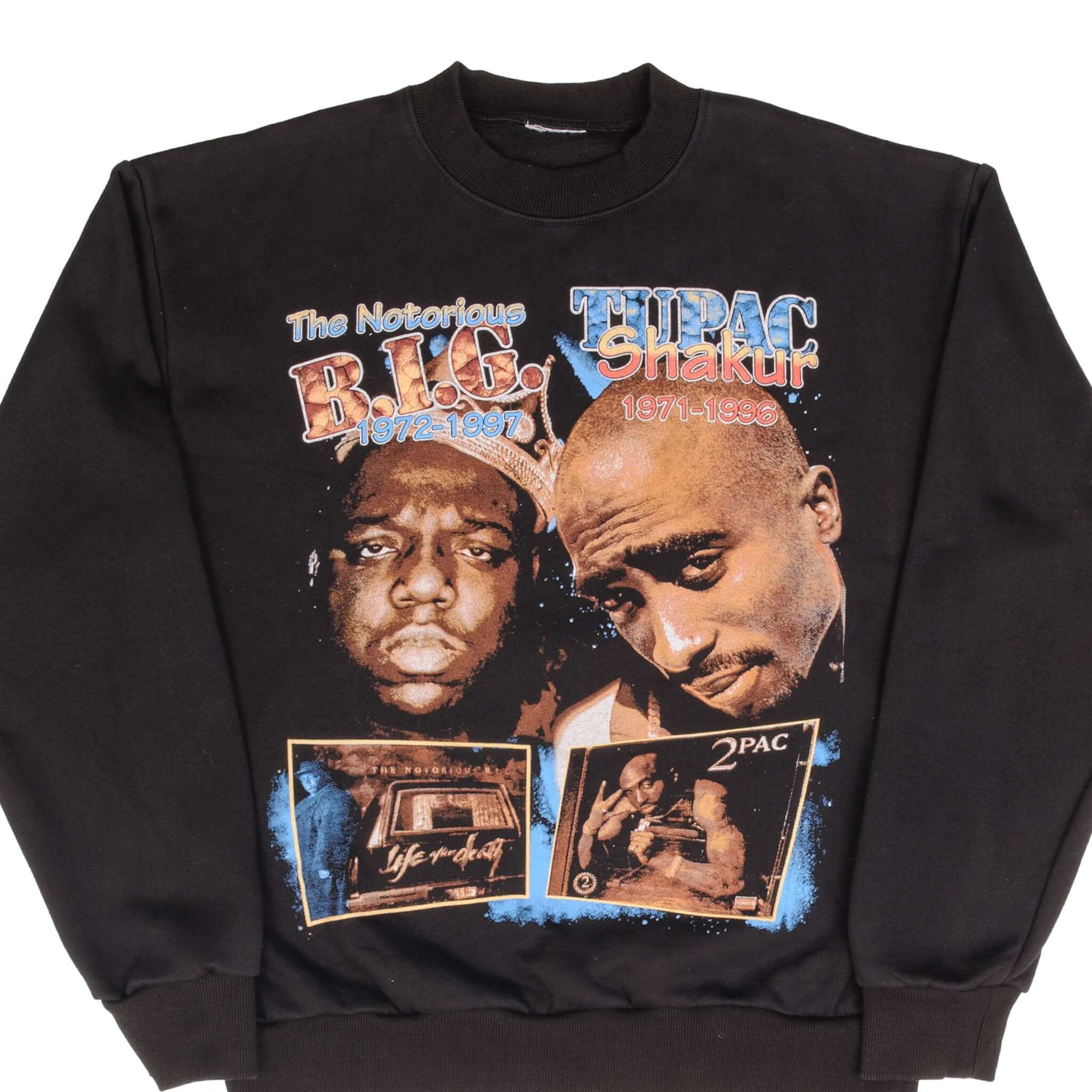 Notorious BIG & Tupac Vintage Sweatshirt - 1972-1997 Hip Hop Hoodie - Medium Size for Men - Perfect for Concerts, Streetwear & 90s Retro Fashion