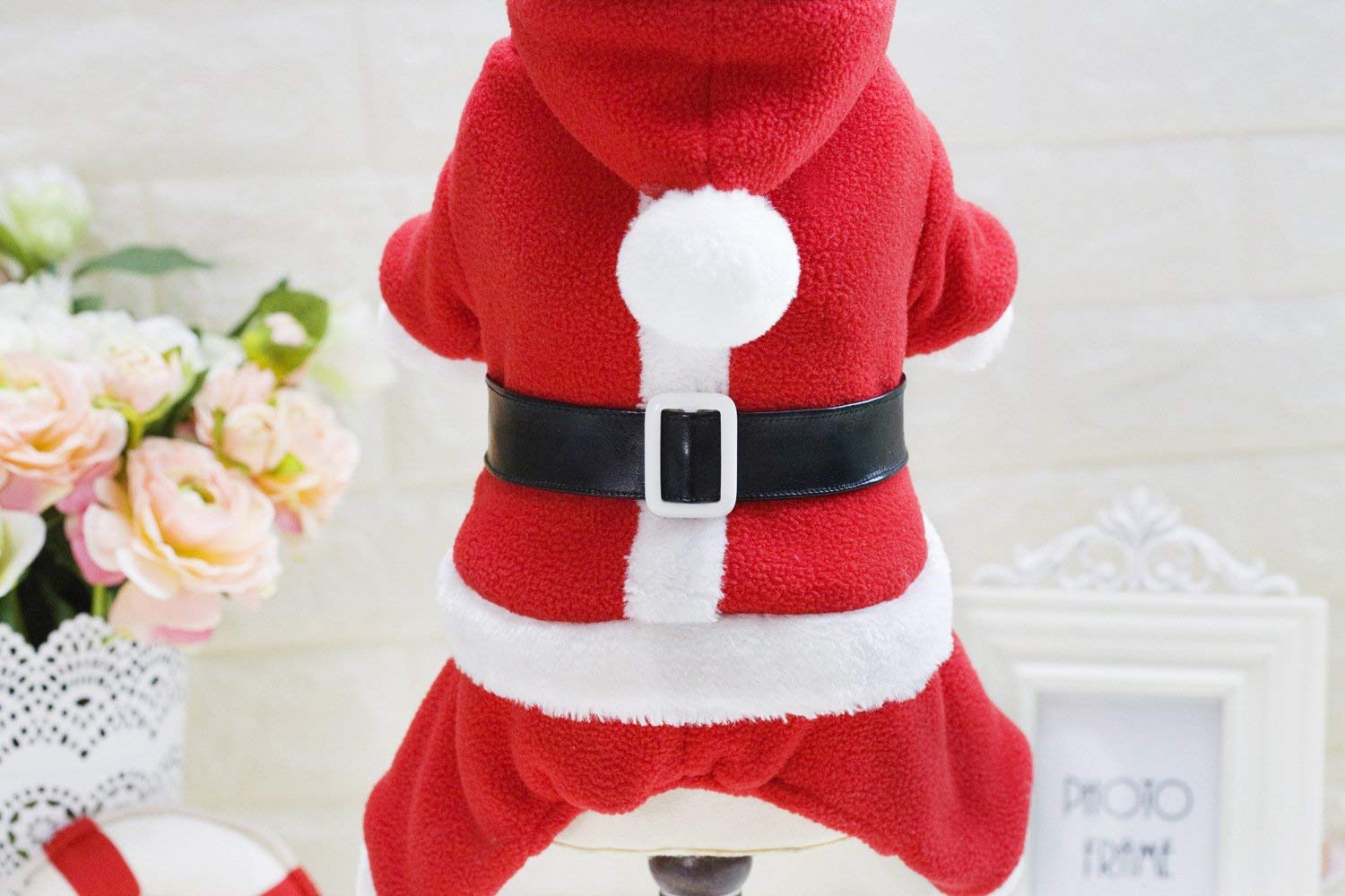 LKJHG Winter Dog Clothes for Small & Medium Dogs - Warm Fleece Santa Costume with Leg Coverage | Cozy Pet Apparel for Christmas, Outdoor Walks & Holiday Photos