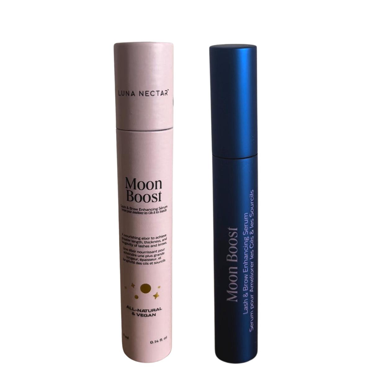 Moon Boost Lash & Brow Enhancing Serum - Natural Growth Formula for Longer, Thicker Eyelashes & Eyebrows - Perfect for Nighttime Care & Special Occasion Makeup Prep