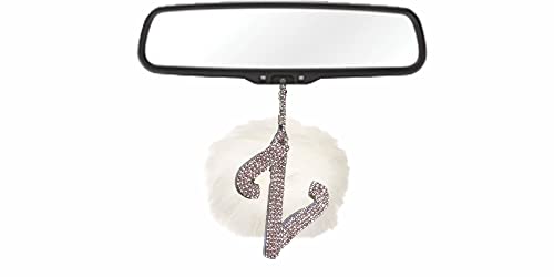 Personalized Swarovski Crystal Car Charm - Silver Gemstone Monogram Letter Z Hanging Ornament for Rearview Mirror Decoration | Perfect Car Accessory Gift for Women, Bridal Shower, Birthday & Christmas