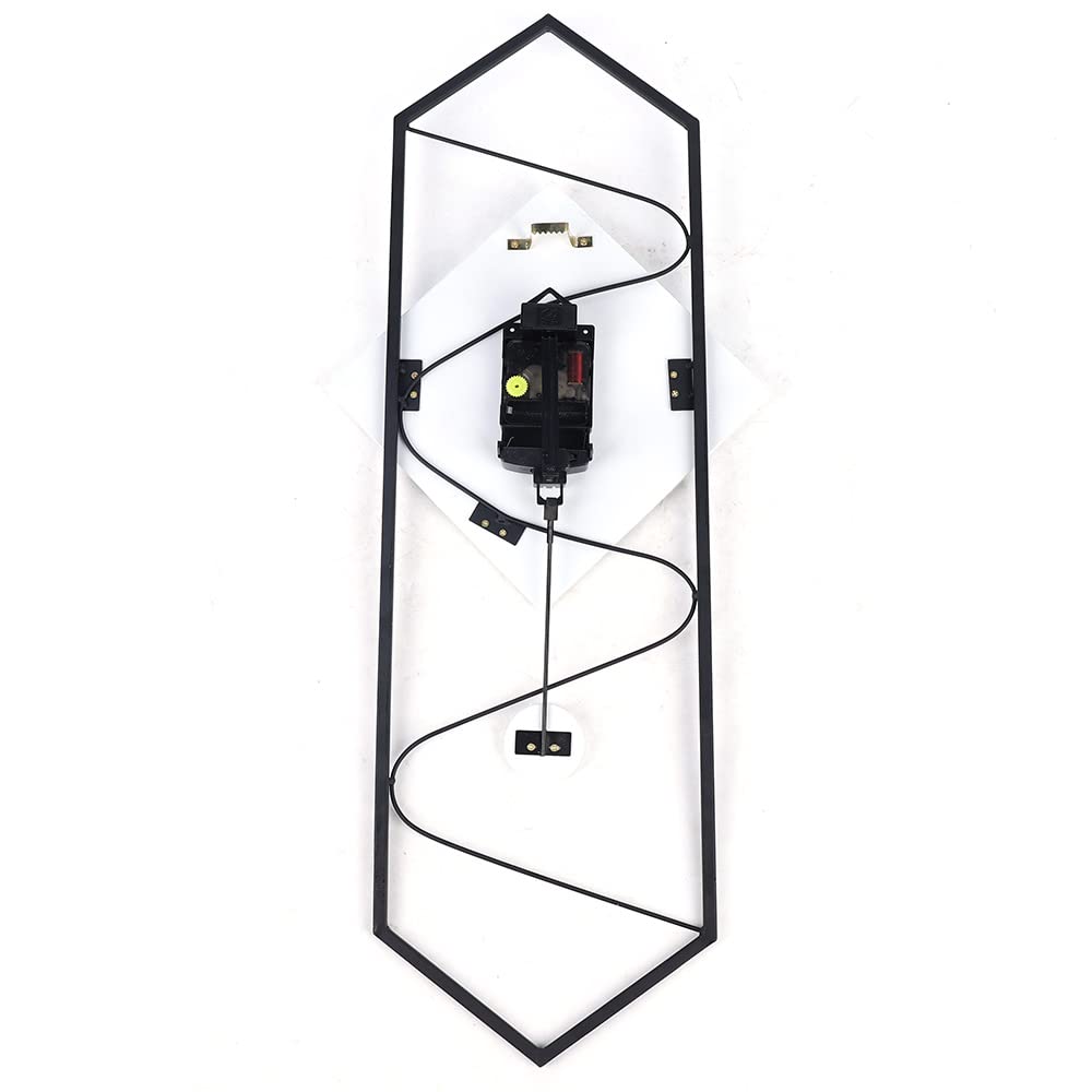 Modern Silent Pendulum Wall Clock - Metal & Solid Wood Decor for Living Room, Bedroom, Office - Black & White | Perfect for Home Decor, Office Spaces & Gift Giving