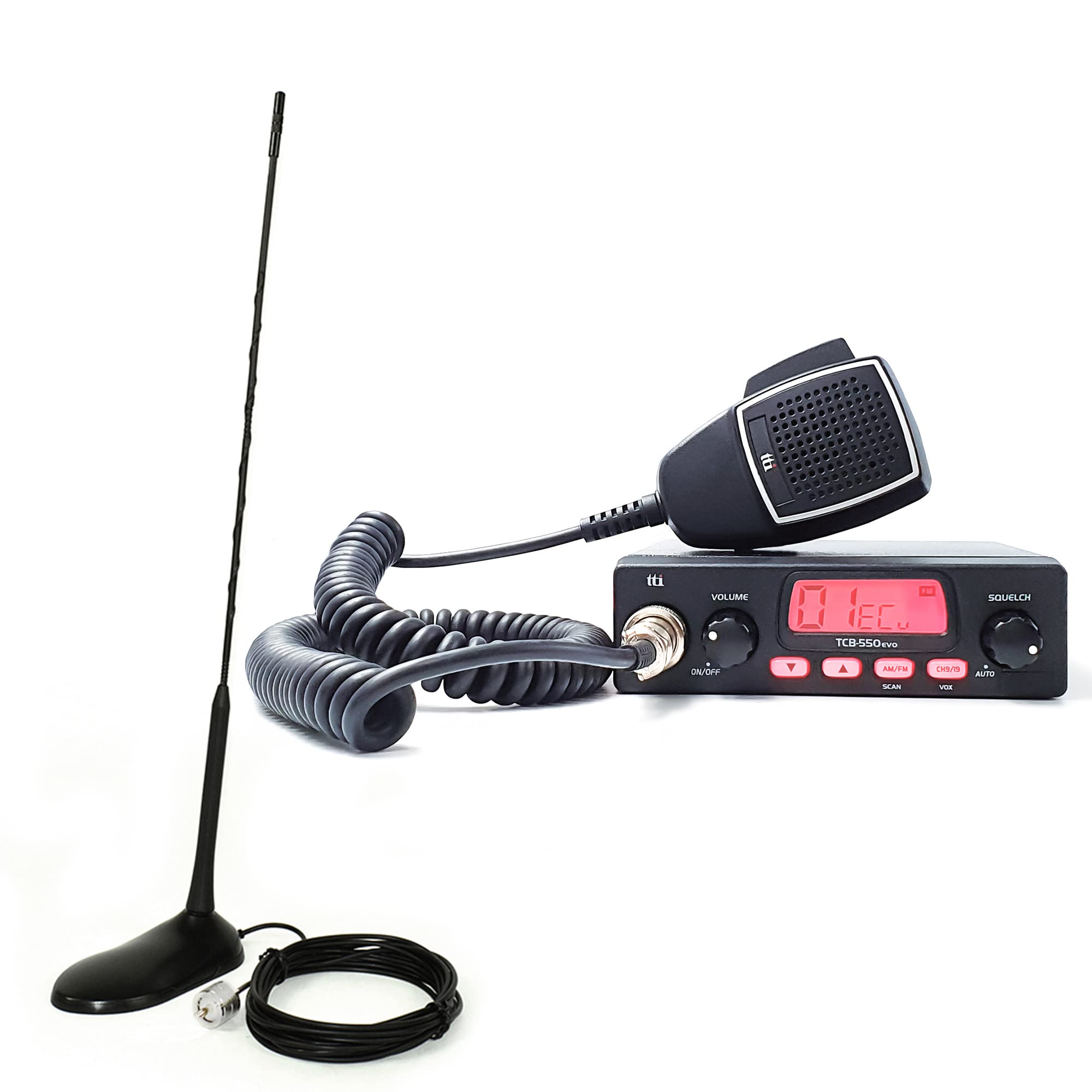 CB Radio Kit - TTi TCB-550 EVO with PNI Extra 45 Antenna for Truckers & Off-Road Adventures | Long-Range Communication for Emergency & Road Trips