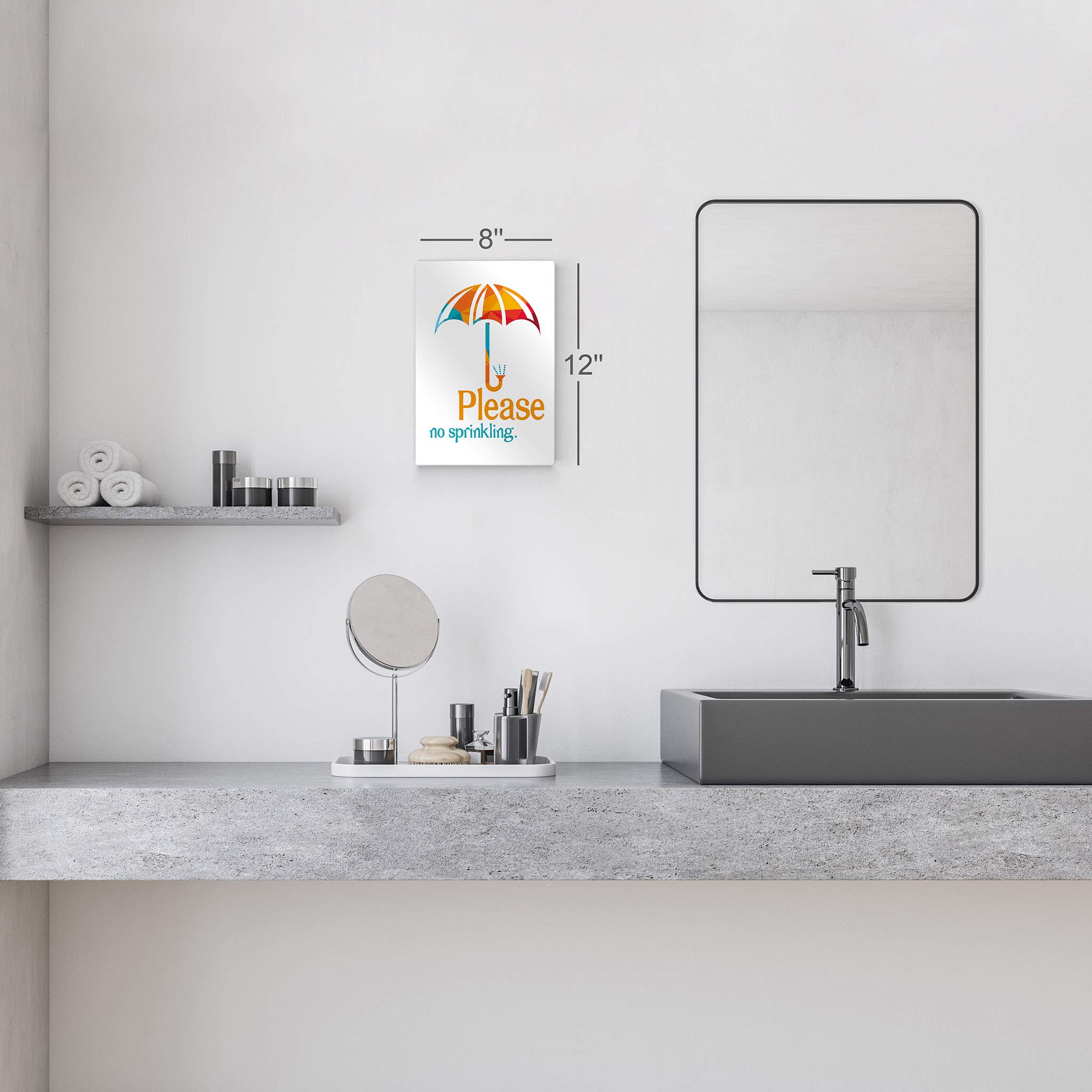 Funny No Sprinkling Bathroom Sign - Metal Wall Art for Home Decor