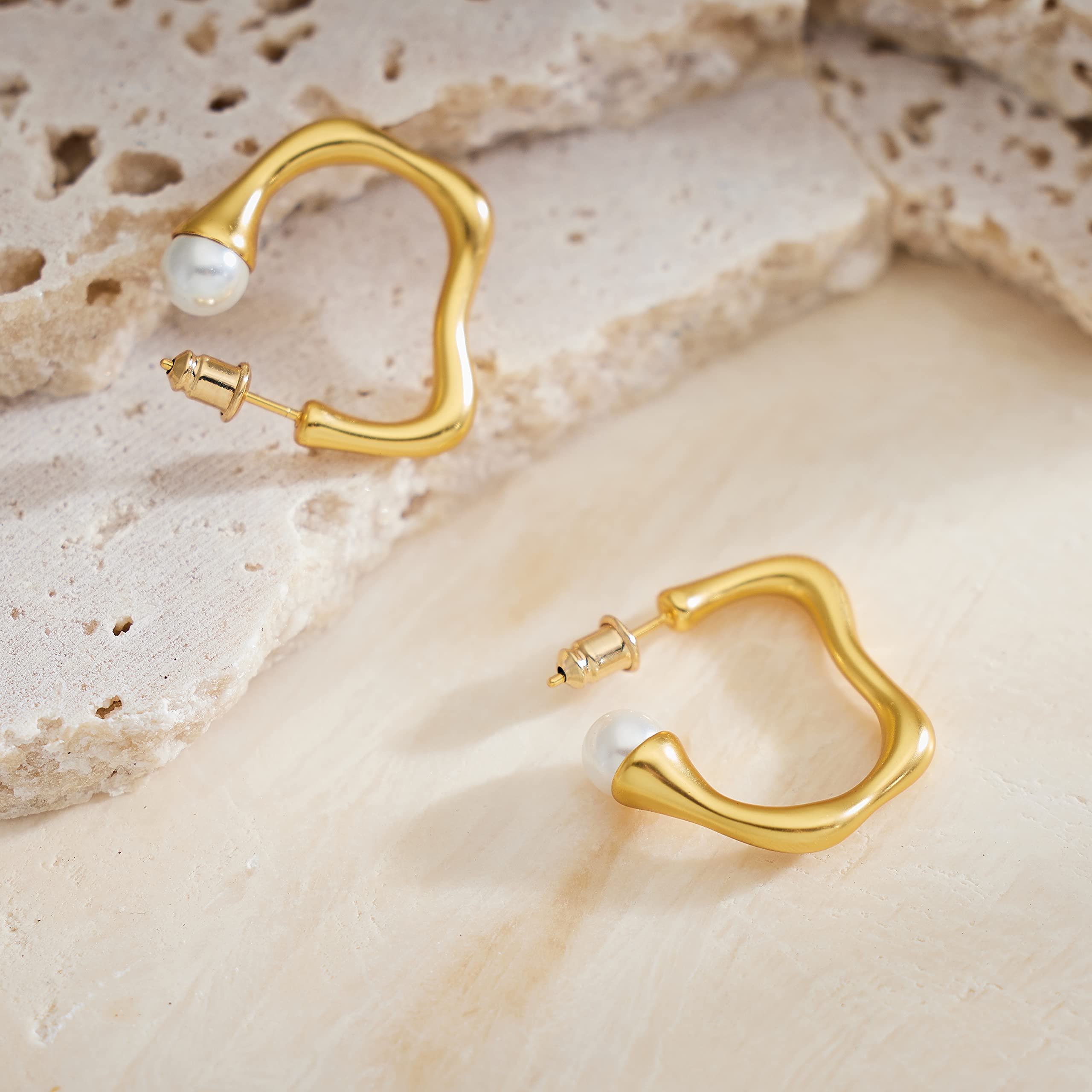 C.Paravano 18K Gold Plated Hoop Earrings for Women - 925 Sterling Silver Platinum Hoop Earrings | Elegant Everyday Wear, Perfect for Office, Party & Special Occasions