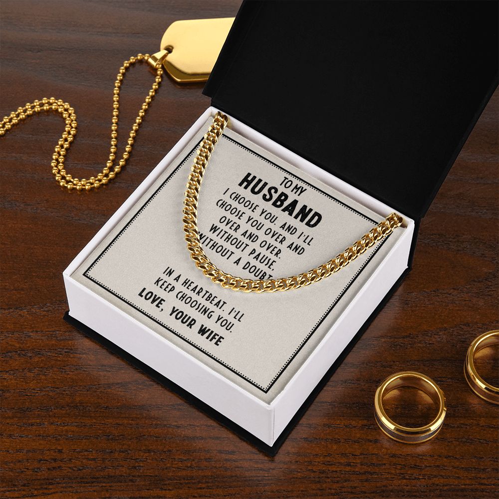 Men's Cuban Link Chain - 14K Gold Plated Stainless Steel Necklace for Husband - Christmas, Birthday, Anniversary Gift for Him - Perfect for Casual Wear, Date Nights & Special Occasions