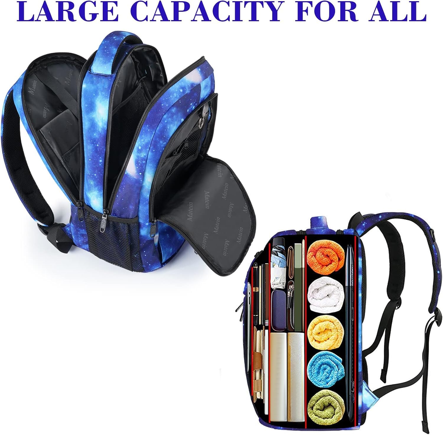 MATEIN Anti-Theft Laptop Backpack for Students - Water Resistant USB Charging Bookbag Fits 15.6 Inch Computer, Slim Travel Backpack for Men & Women, Perfect for School, College, Work & Daily Commute