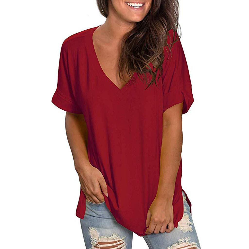 Women's Casual Short Sleeve T-Shirts - Loose Fit Printed Blouse with O-Neck for Summer, Work & Everyday Wear | Comfortable & Stylish Women's Tops