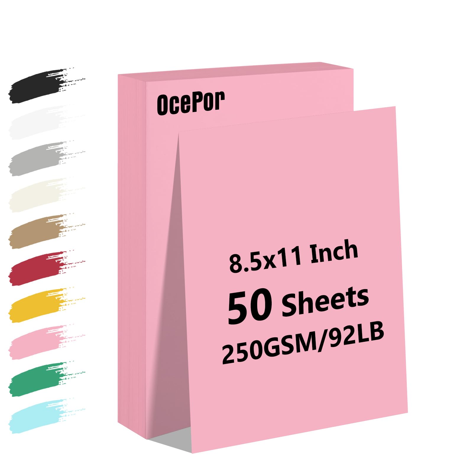 50 Sheets Pink Valentine's Day Cardstock Paper - 8.5 x 11 Inch Thick Colored Printer Paper (92 lb/250gsm) for Crafts, Scrapbooking, Office Printing, Invitations & Certificates - Perfect for DIY Projects, Wedding Decorations & School Art Activities