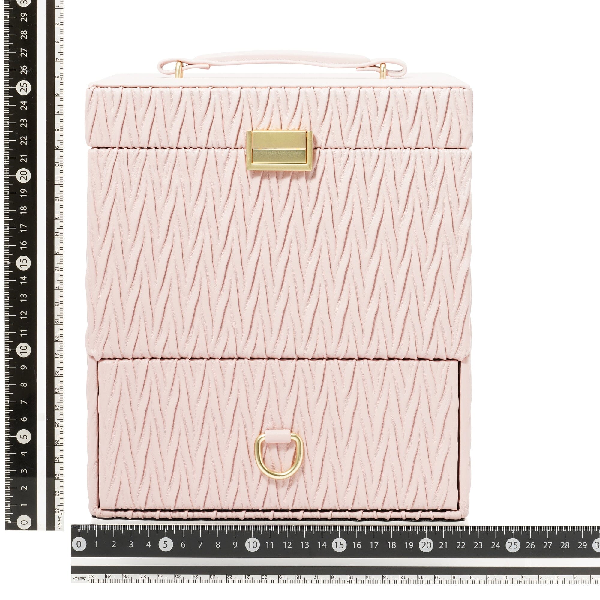 Pink Embossed Cosmetic Box - Elegant Makeup Storage for Travel, Home & Gift Giving | Durable & Stylish Beauty Organizer