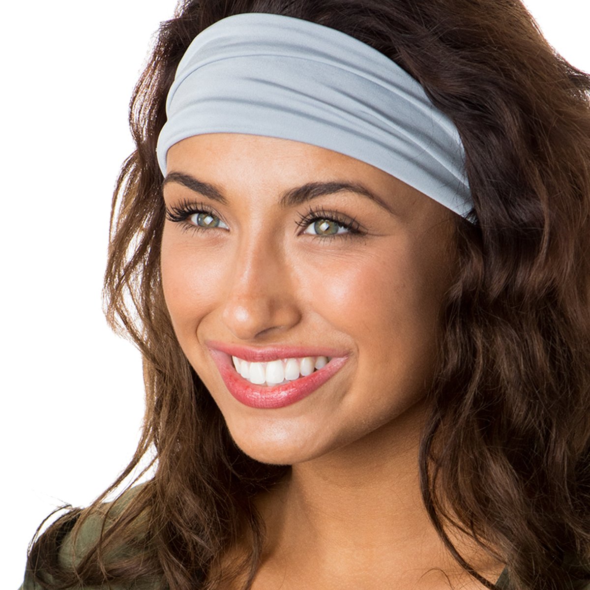 Hipsy Adjustable & Stretchy Lace Xflex Wide Headbands for Women, Girls & Teens - Fashion Hair Accessories for Sports, Yoga, Workout & Everyday Wear (Bandana/Charcoal/Light Grey/Purple/Black)
