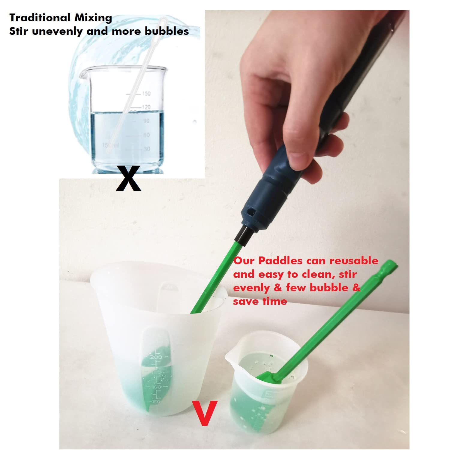 12 PCS Reusable Resin Mixer Paddles for Drill - Epoxy, Paint, and Glue Mixing Attachments - Perfect for Epoxy Tumblers, Cups, and Resin Molds DIY Projects