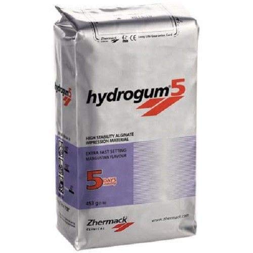 ZHERMACK Hydrogum 5 Extra Fast Alginate - 5 x 1 Lb. Bags for Dental Impressions | Fast Setting Alginate Powder for Dentists & Orthodontists | Ideal for Crowns, Bridges & Study Models